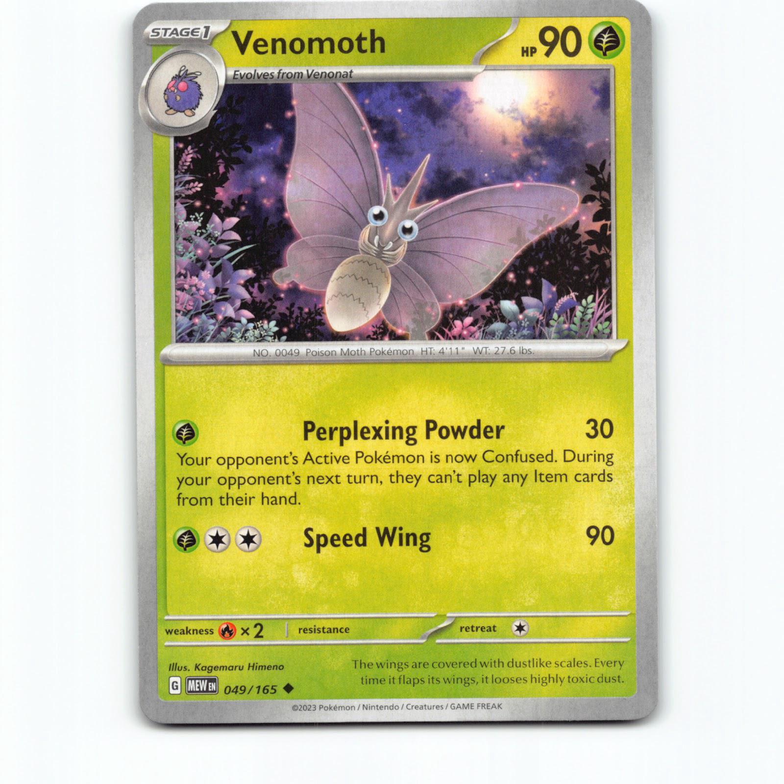 Venomoth 049/165 Pokémon MEW EN Scarlet & Violet 151 Pokemon Kort Scarlet & Viol