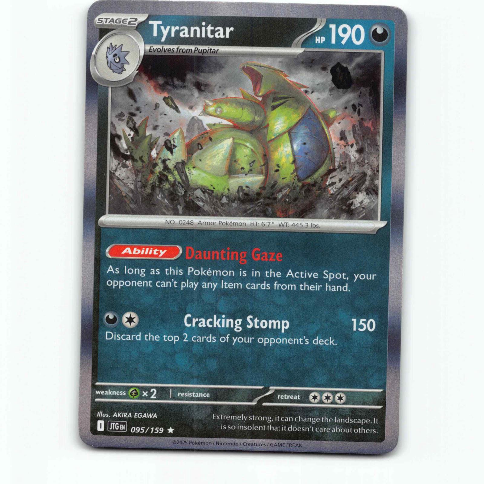 Tyranitar 095/159 Pokémon Holo JTG EN Journey Together Pokemon Kort Scarlet & Vi