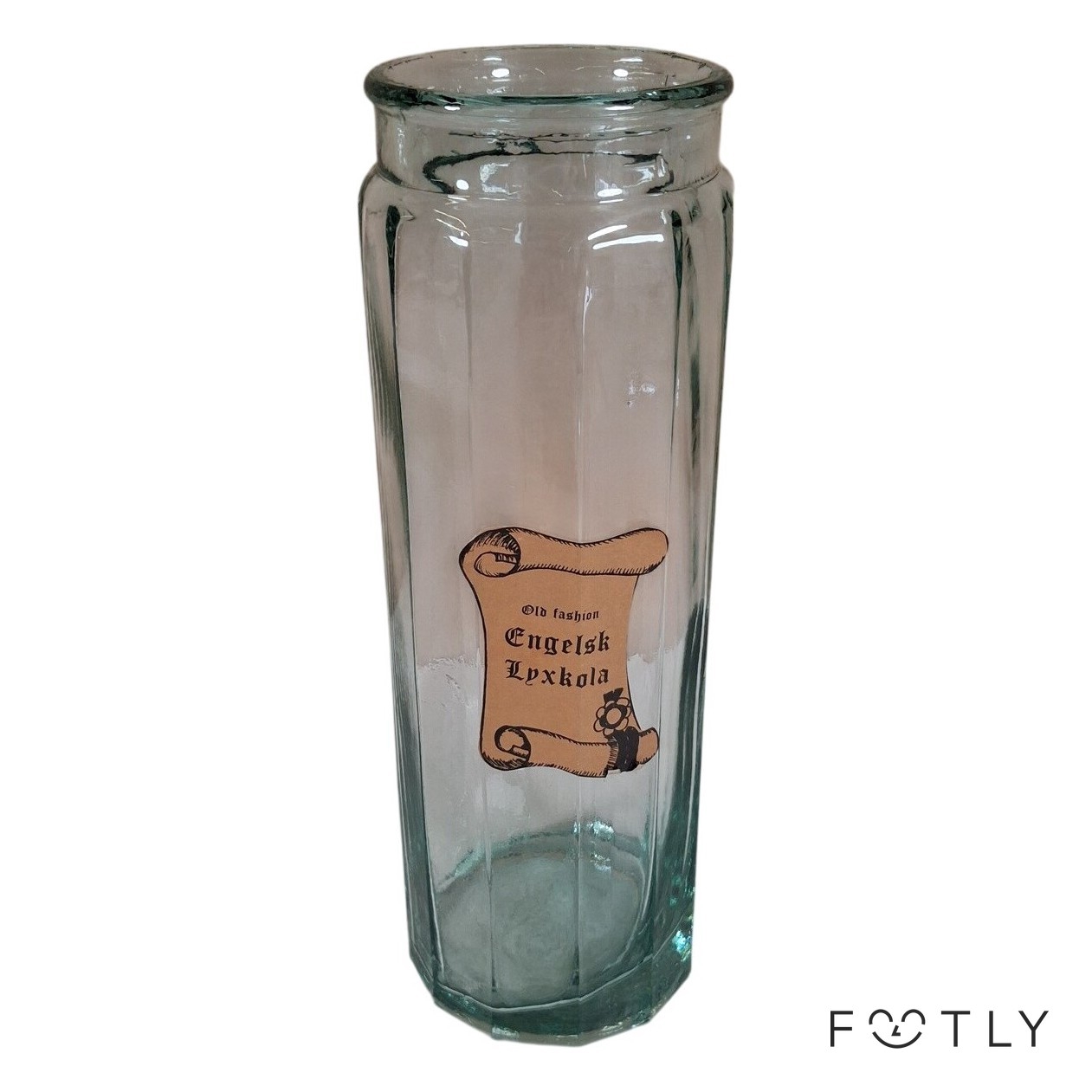 Glasburk Old Fashion Engelsk Lyxkola Vintage Grön Glasburk