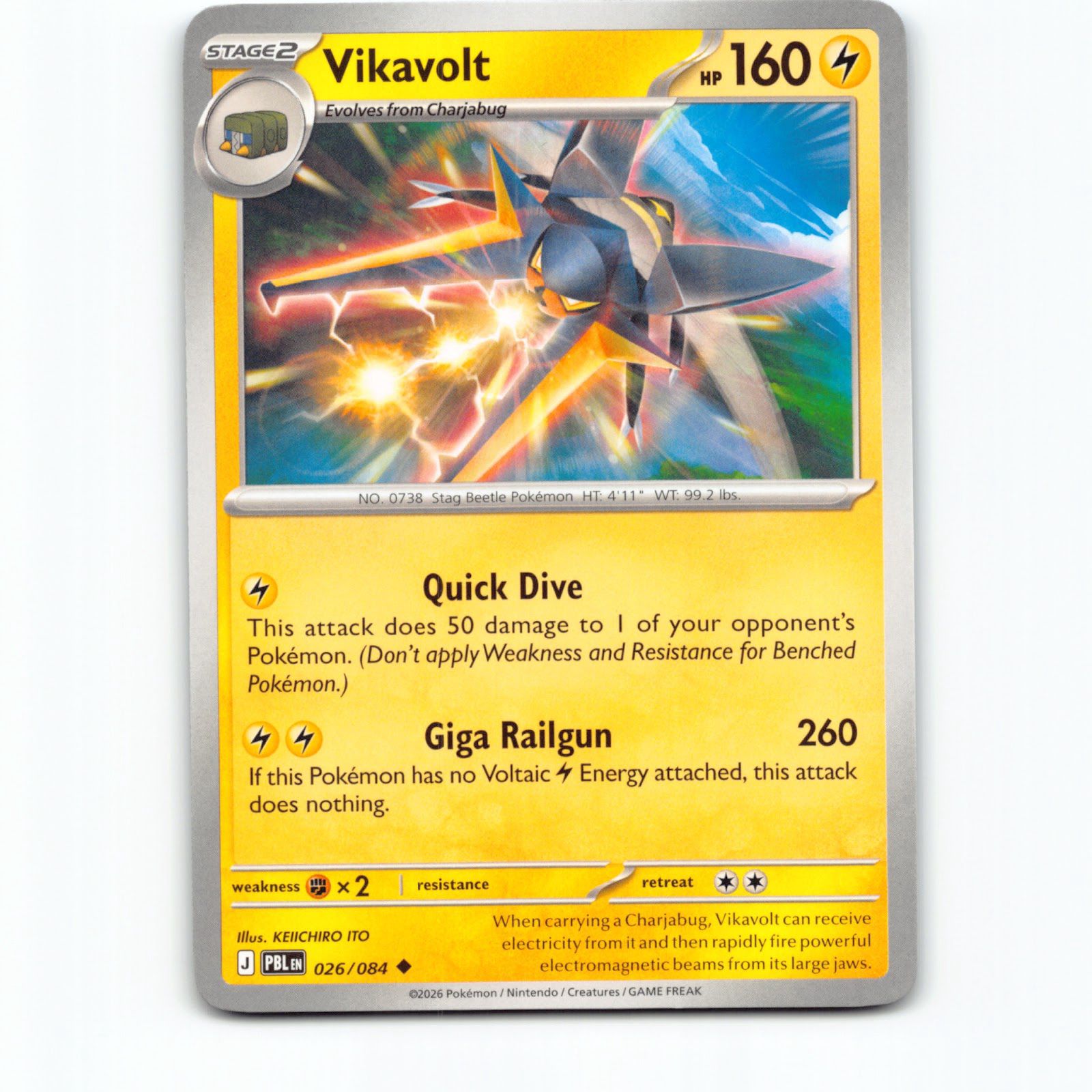 Pokémon Vikavolt PBL EN 026/084 Pokemon Kort Pitch Black Mega Evolution