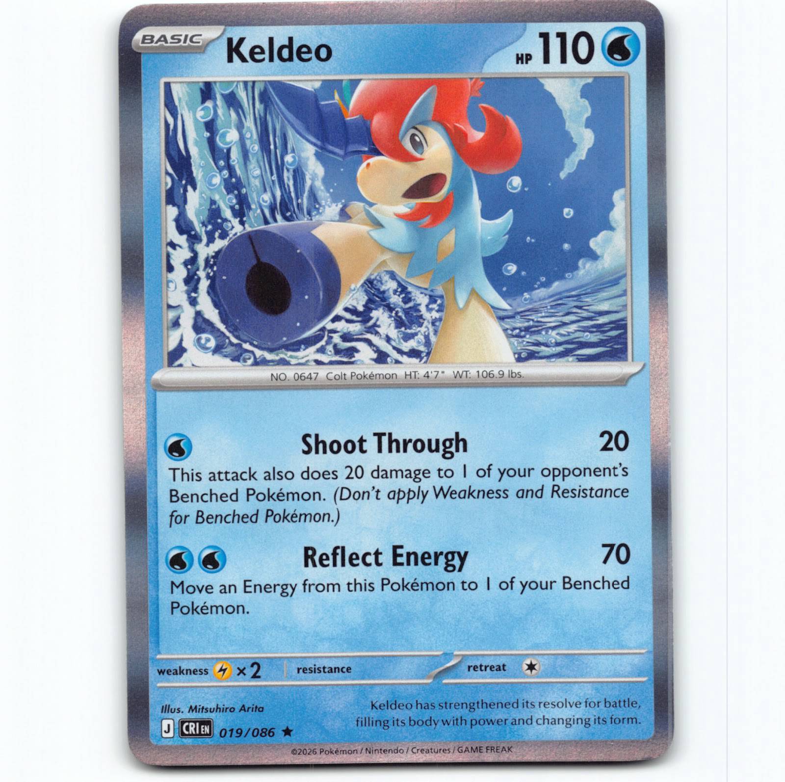 Pokémon Keldeo CRI EN 019/086 Holo Pokemon Kort Chaos Rising Mega Evolution