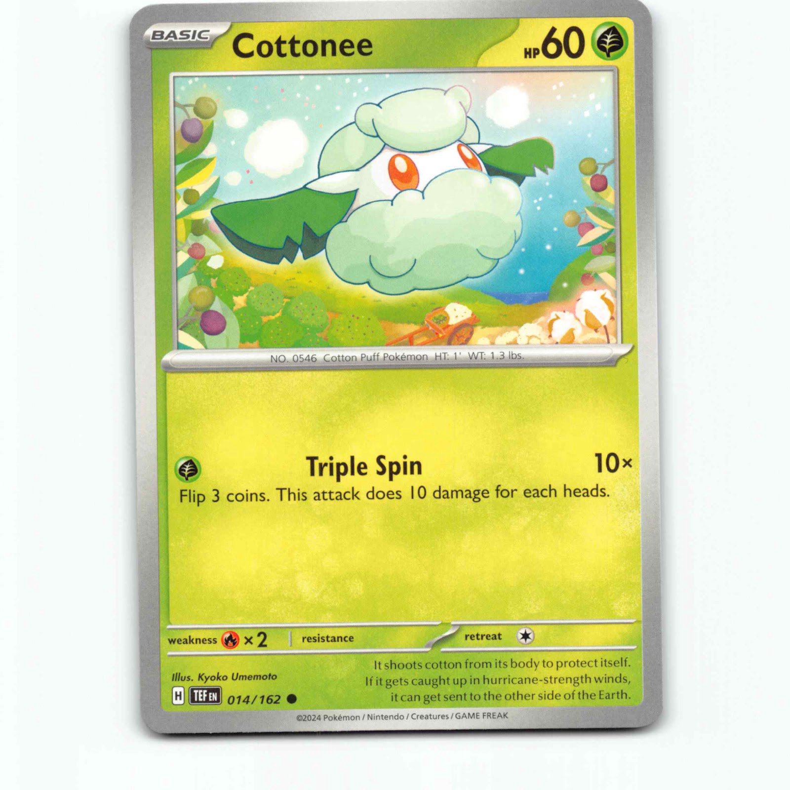 Cottonee 014/162 Pokémon TEF EN Temporal Forces Pokemon Kort Scarlet & Violet