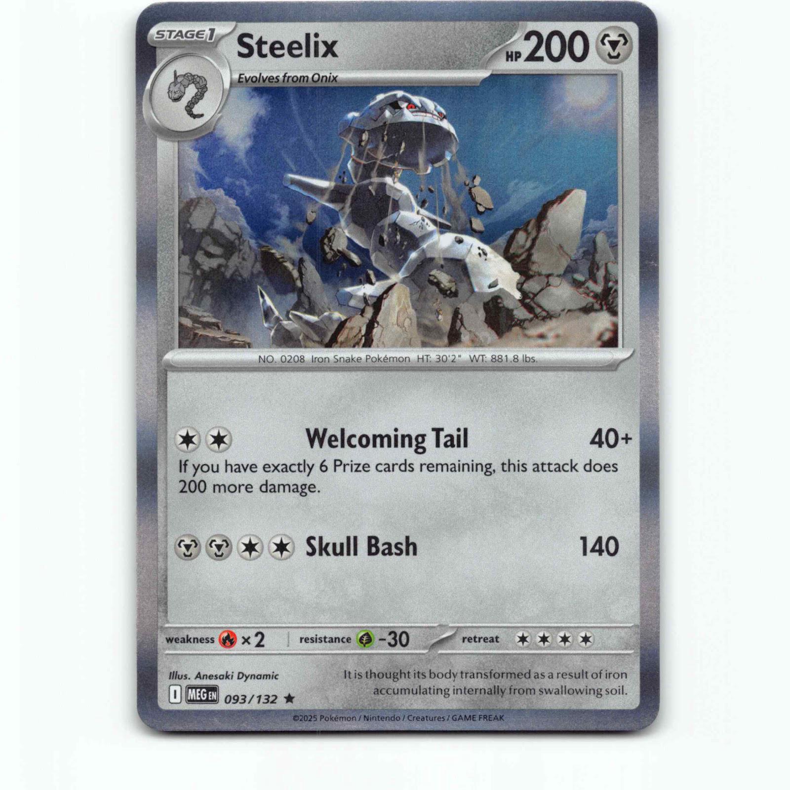 Steelix 93 Holo Pokémon MEG EN 093/132 Mega Evolution Pokemon Kort