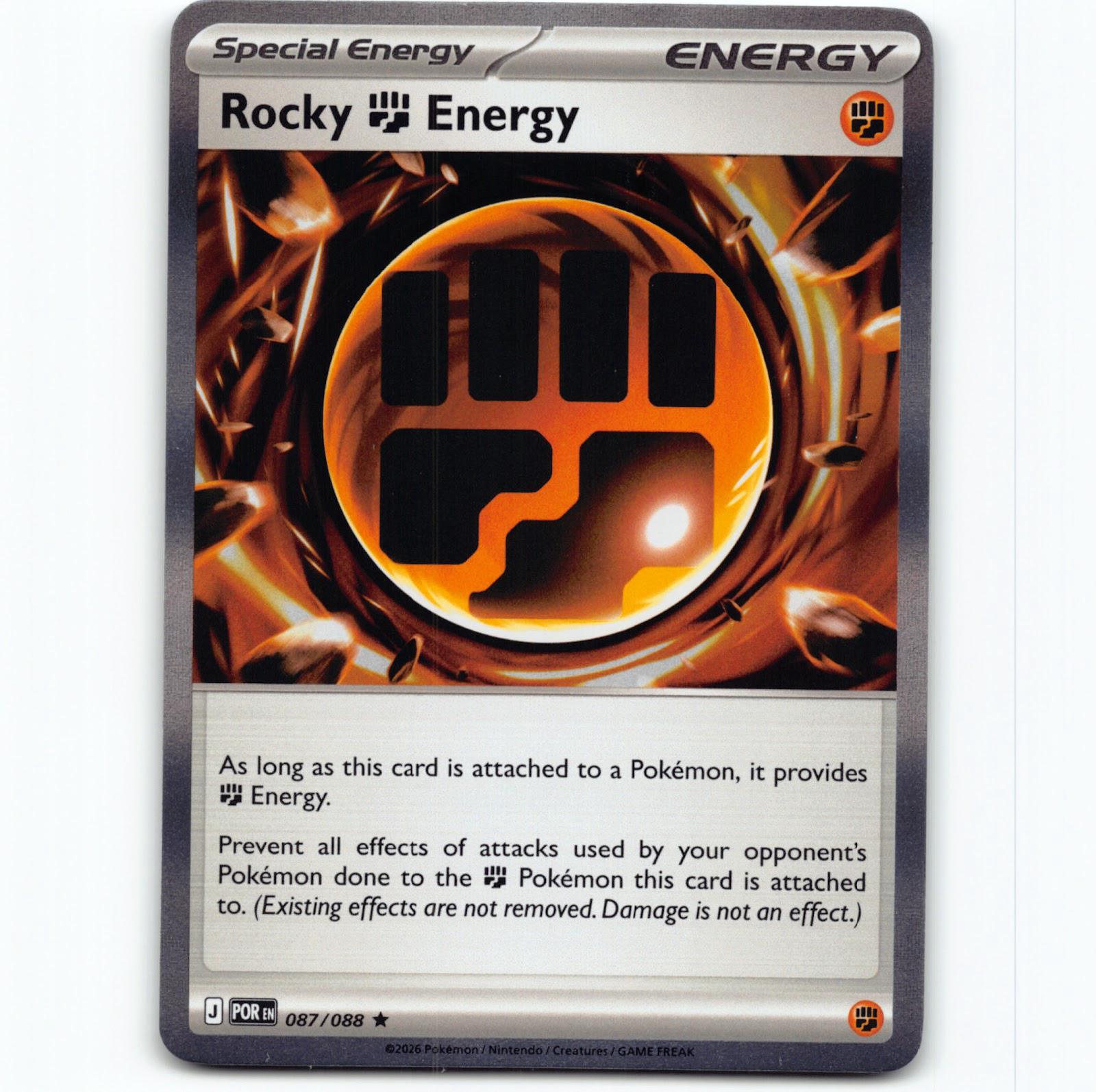 Pokémon Rocky F Energy POR EN 087/088 Holo Pokemon Kort Perfect Order Mega Evolu