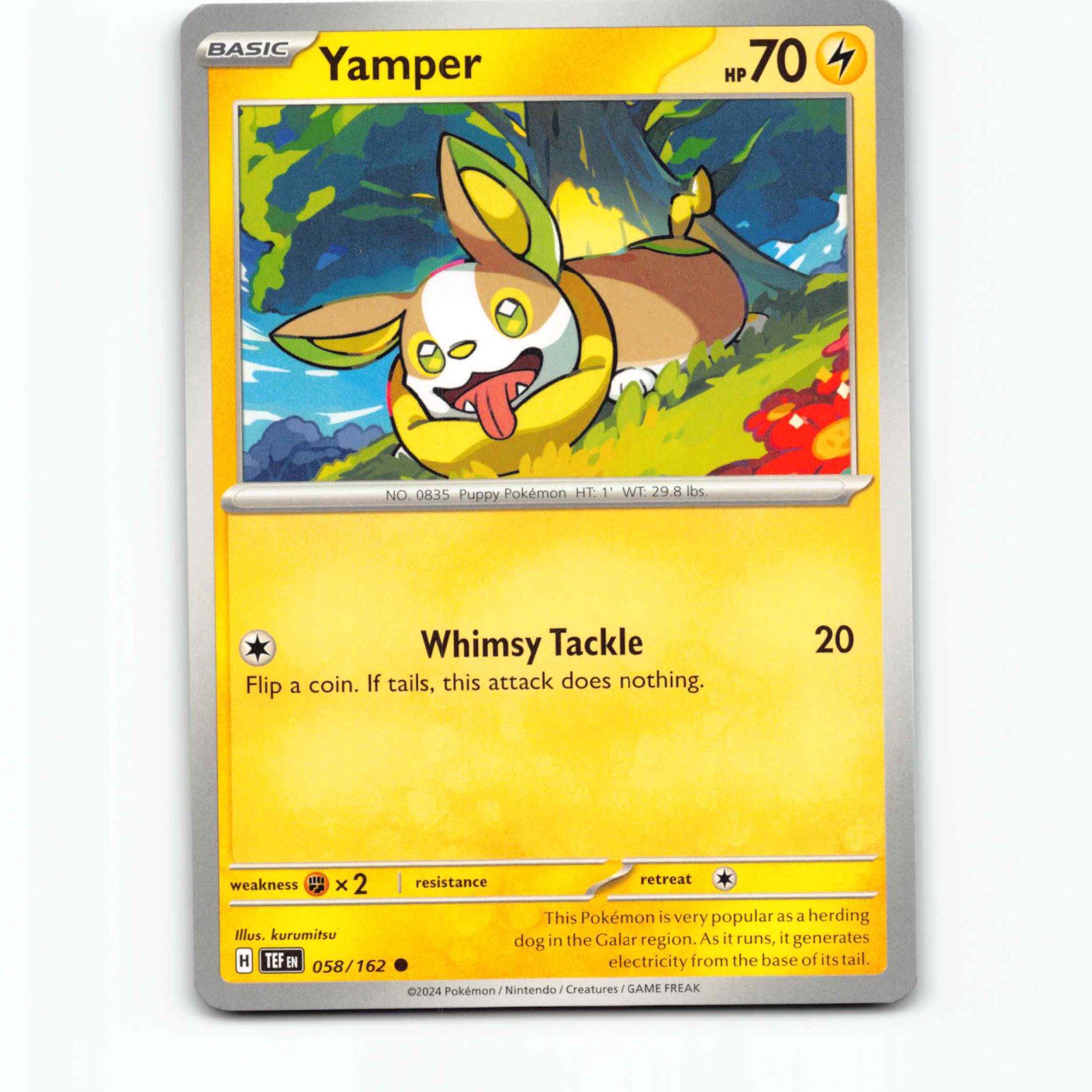 Yamper 058/162 Pokémon TEF EN Temporal Forces Pokemon Kort Scarlet & Violet