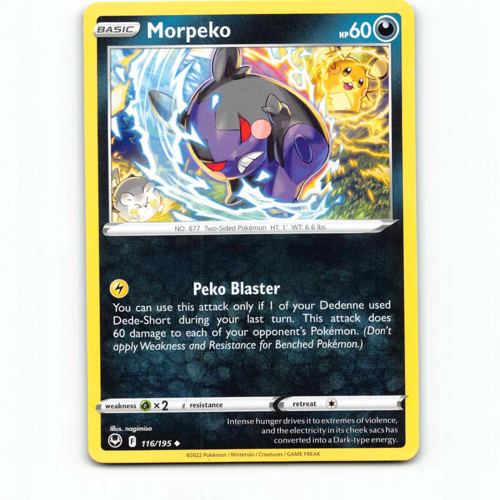 Morpeko 116 Pokémon SIT EN 116/195 Silver Tempest Pokemon Kort Sword & Shield