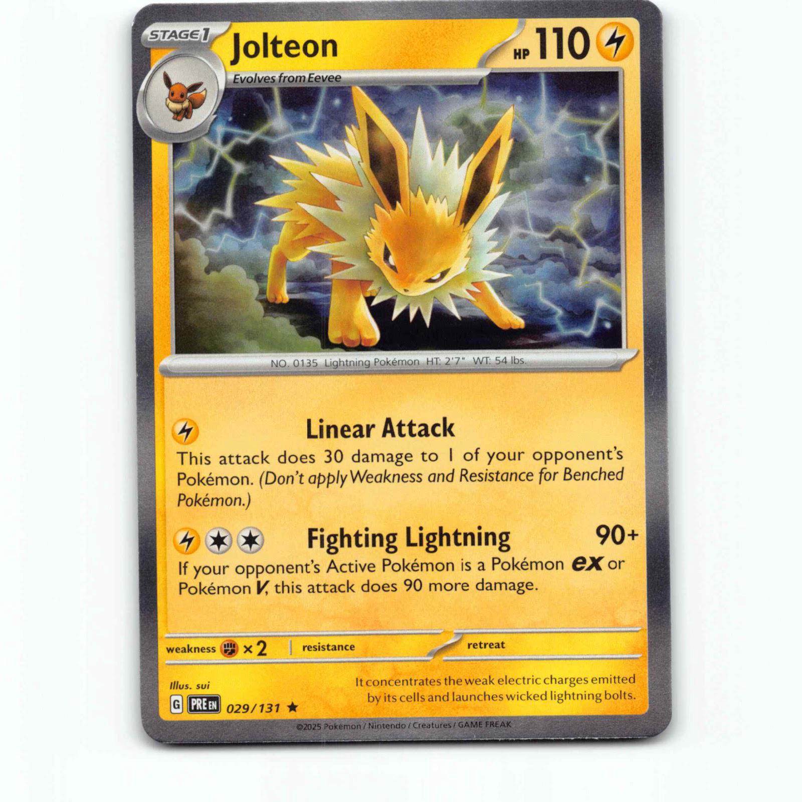 Jolteon 029/131 Pokémon Holo PRE EN Prismatic Evolutions Pokemon Kort Scarlet &