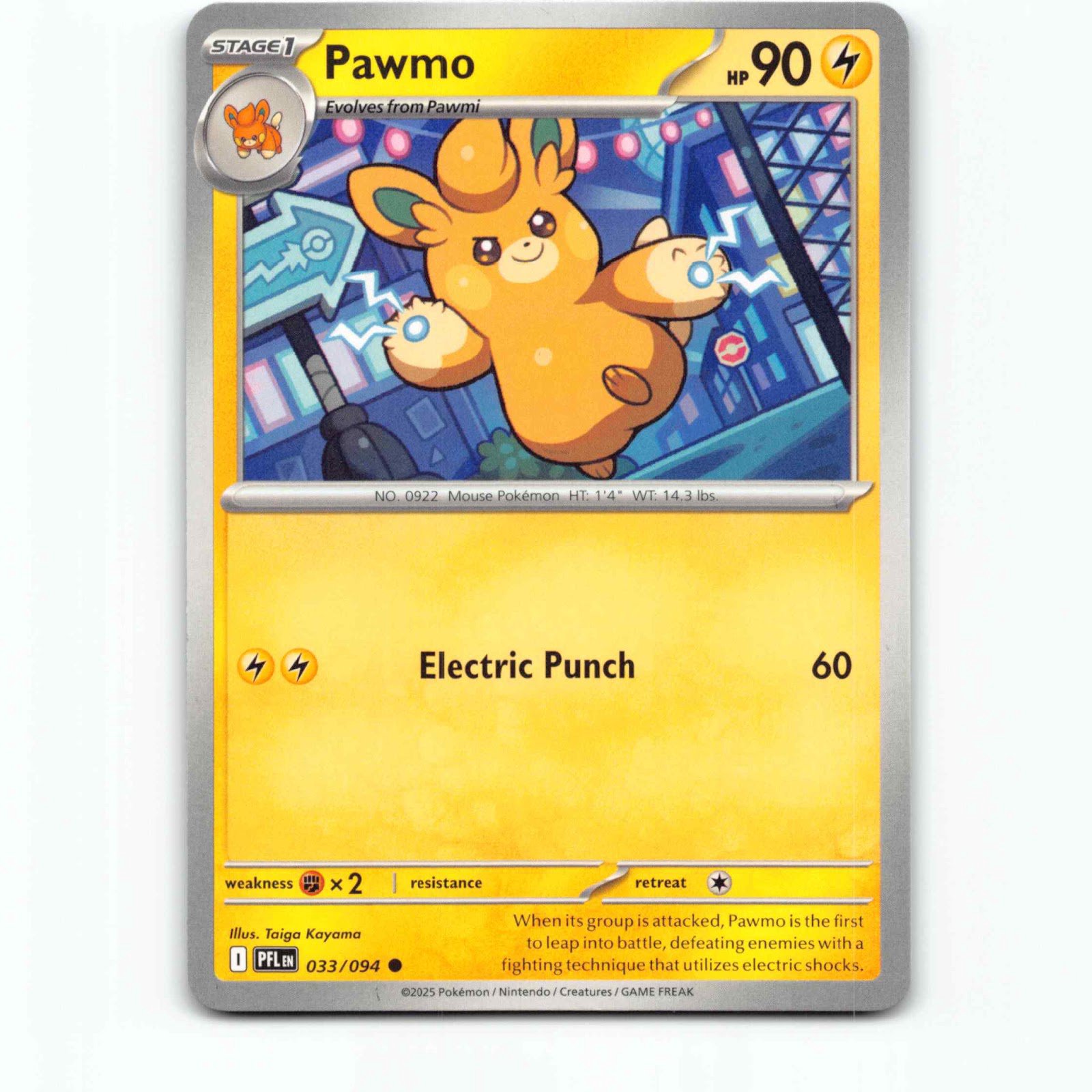 Pawmo 033/094 Pokémon PFL EN Phantasmal Flames Pokemon Kort Mega Evolution