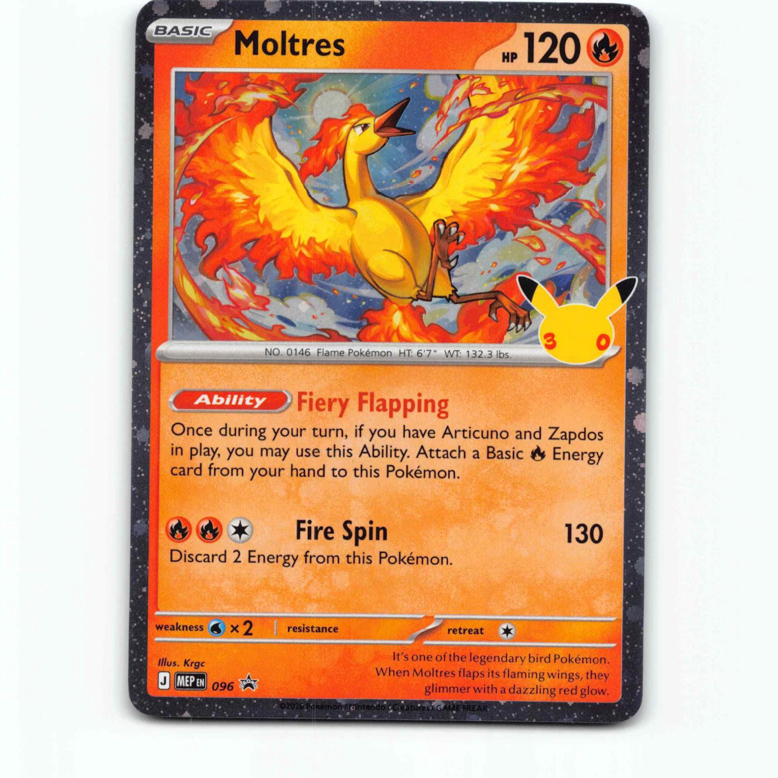 Moltres 096 Promo Pokémon MEP EN 096 MEP Black Star Promos Pokemon Kort