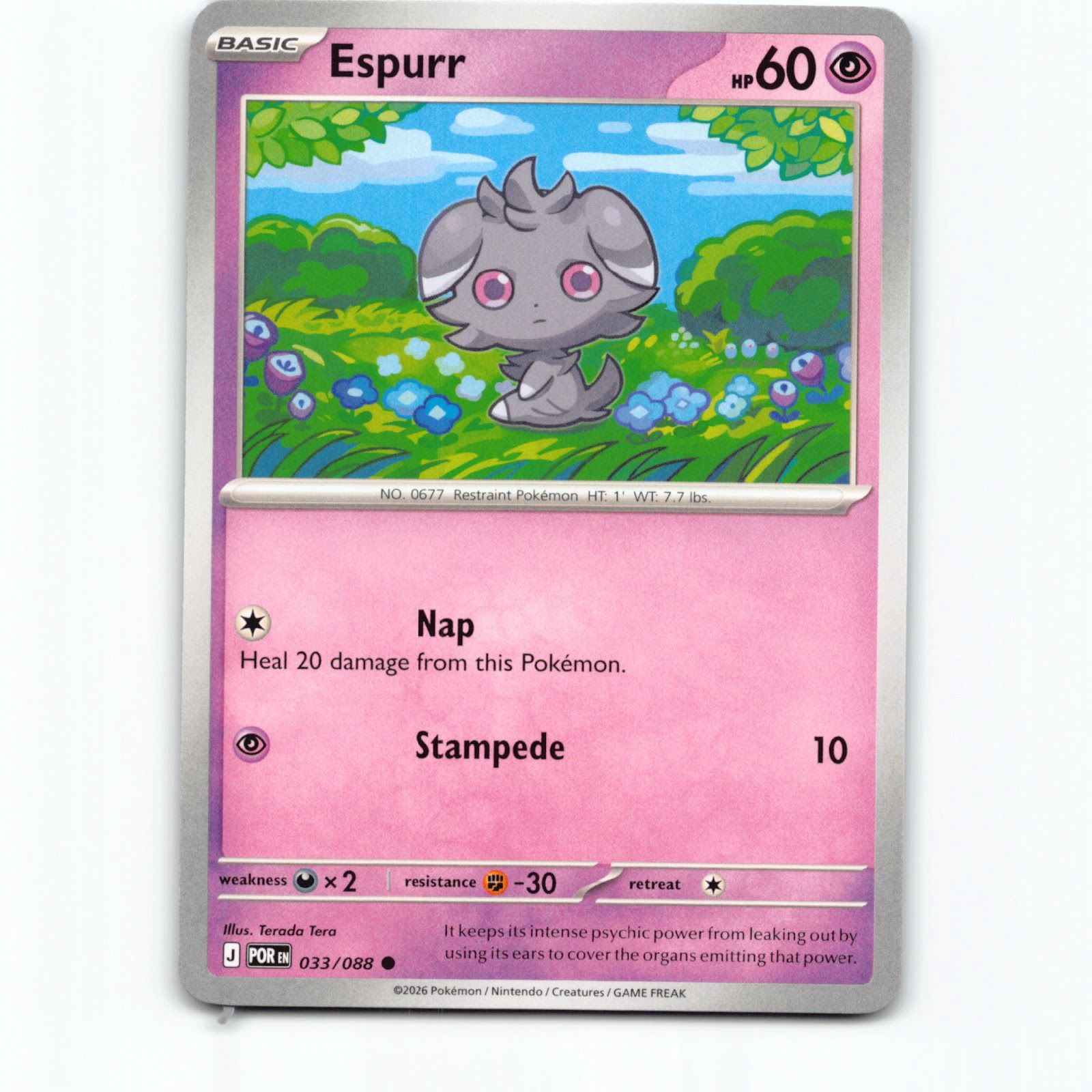 Pokémon Espurr POR EN 033/088 Pokemon Kort Perfect Order Mega Evolution