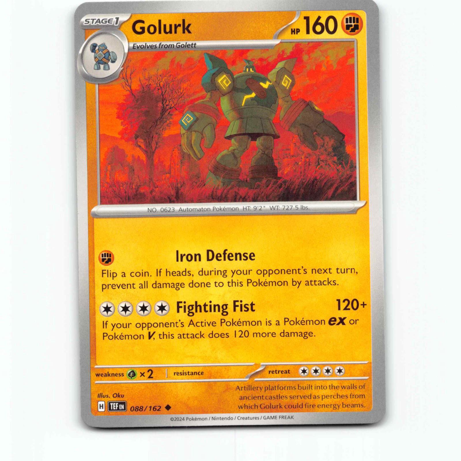 Golurk 088/162 Pokémon TEF EN Temporal Forces Pokemon Kort Scarlet & Violet