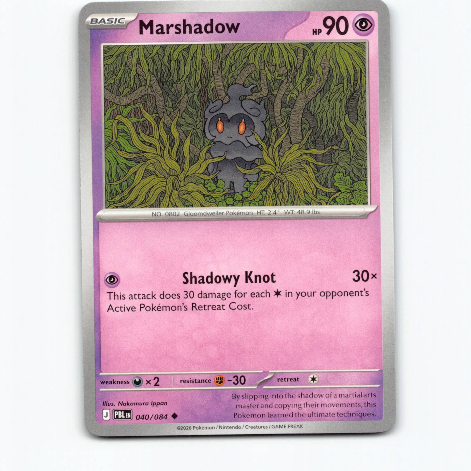 Marshadow 040/084 Pokémon PBL EN Pitch Black Pokemon Kort Mega Evolution