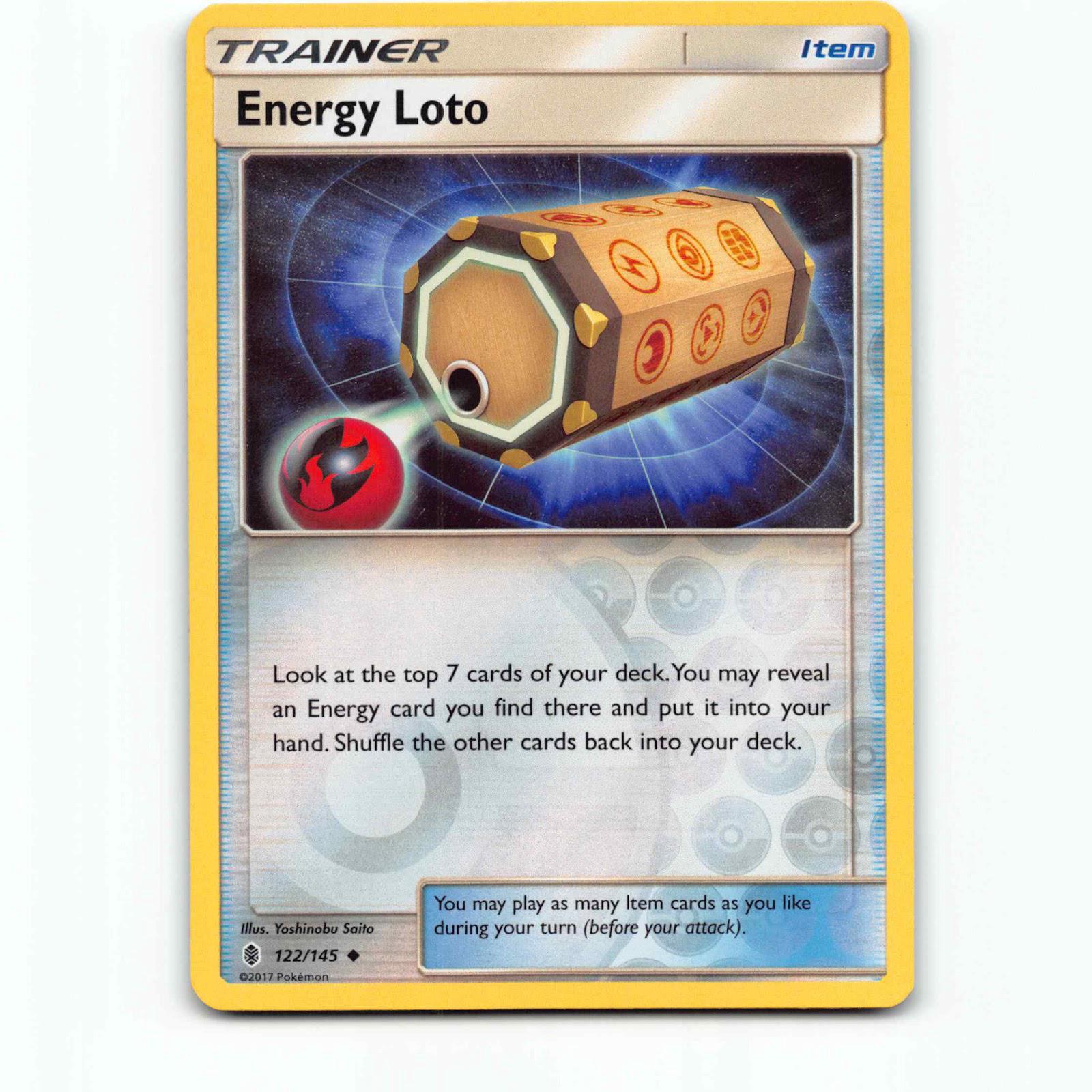 Energy Loto 122/145 Pokémon Reverse Holo GRI EN Guardians Rising Pokemon Kort Su