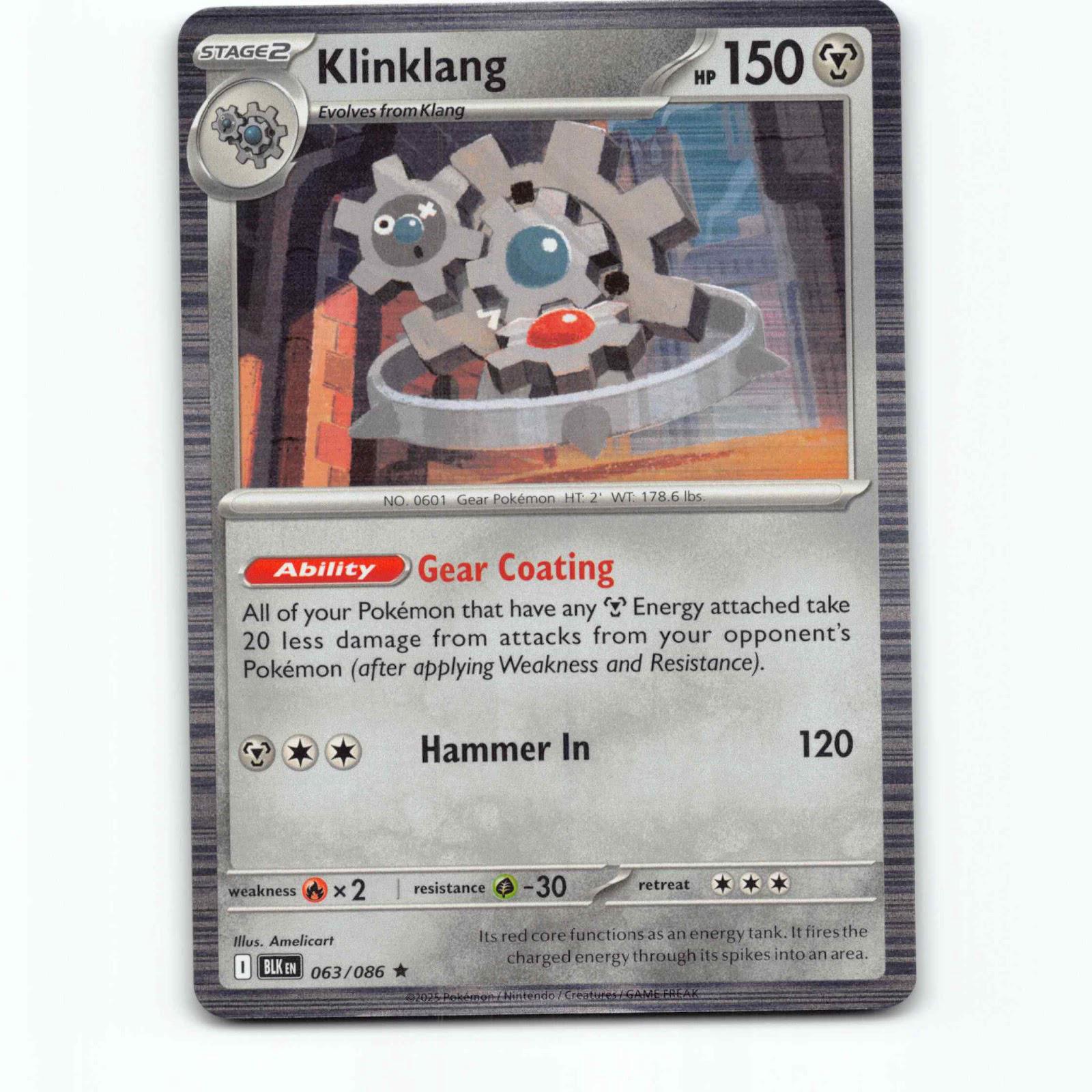 Klinklang 063/086 Pokémon Holo BLK EN Black Bolt Pokemon Kort Scarlet & Violet
