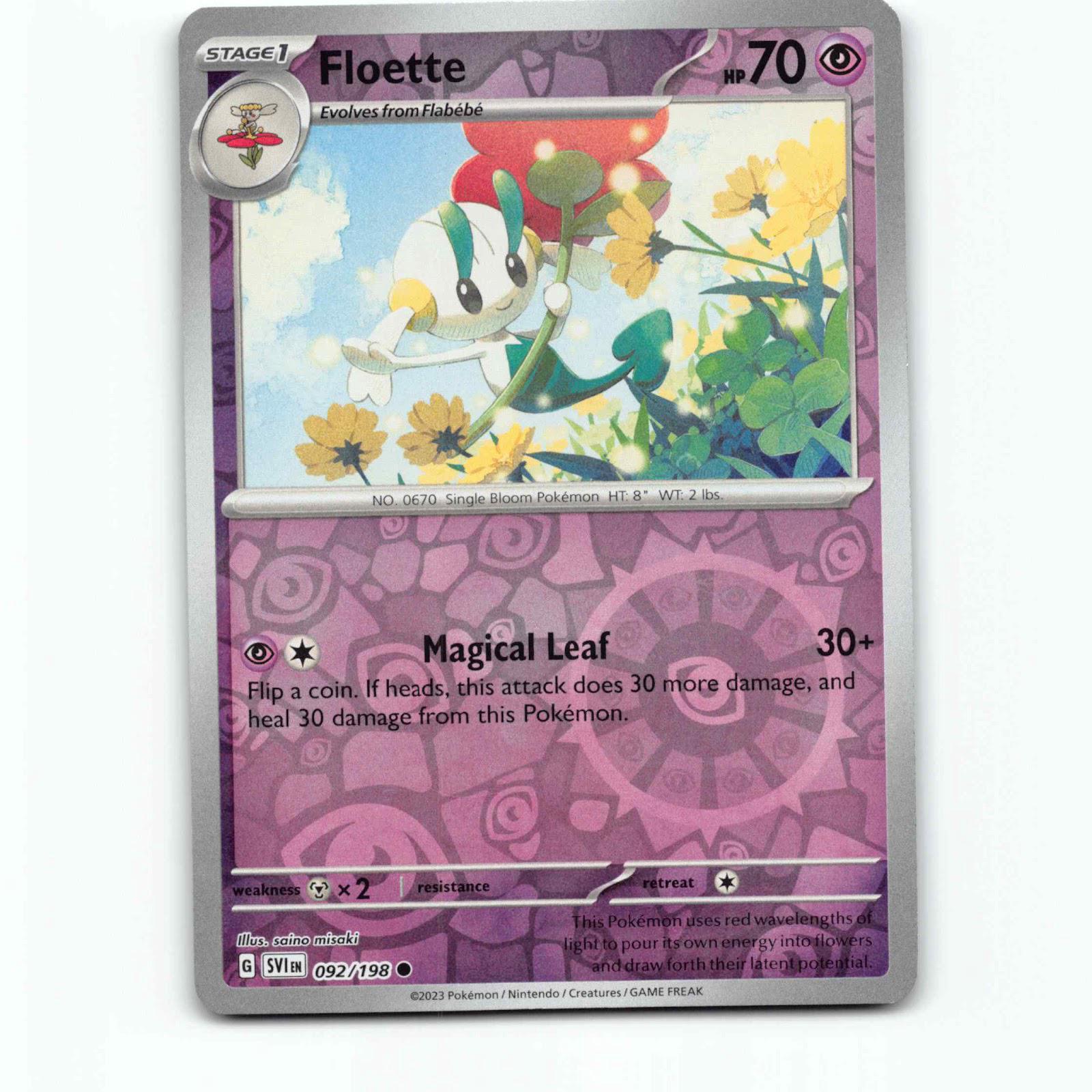 Floette 92 Reverse Holo Pokémon SVI EN 092/198 Scarlet & Violet Pokemon Kort