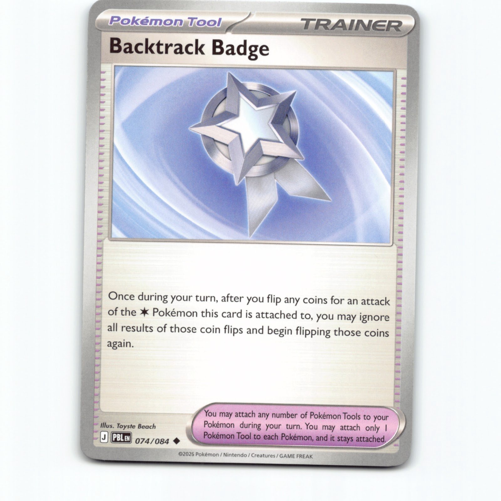 Pokémon Backtrack Badge PBL EN 074/084 Pokemon Kort Pitch Black Mega Evolution
