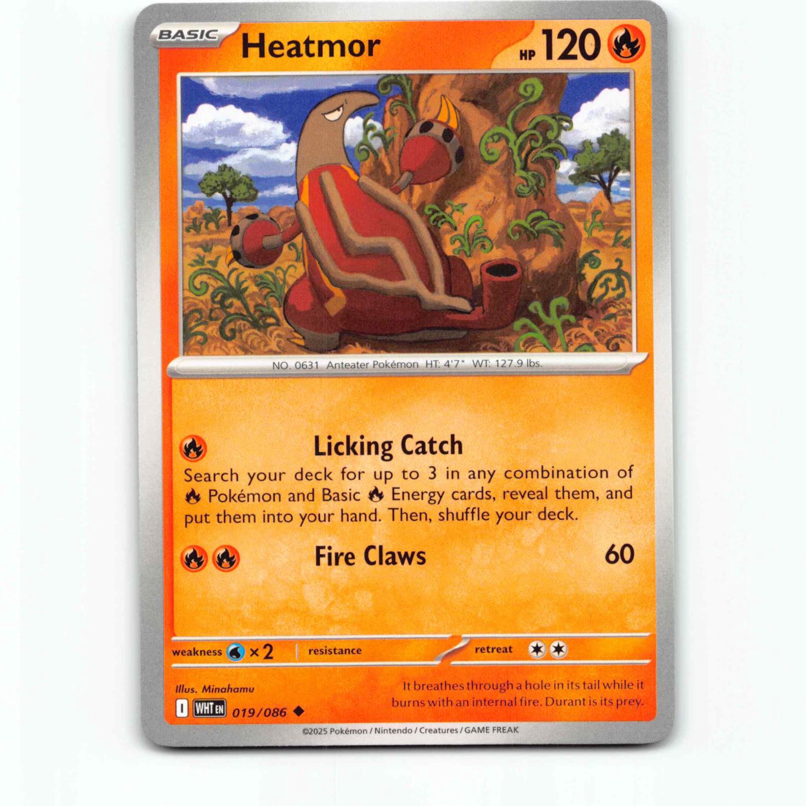 Heatmor 019/086 Pokémon WHT EN White Flare Pokemon Kort Scarlet & Violet