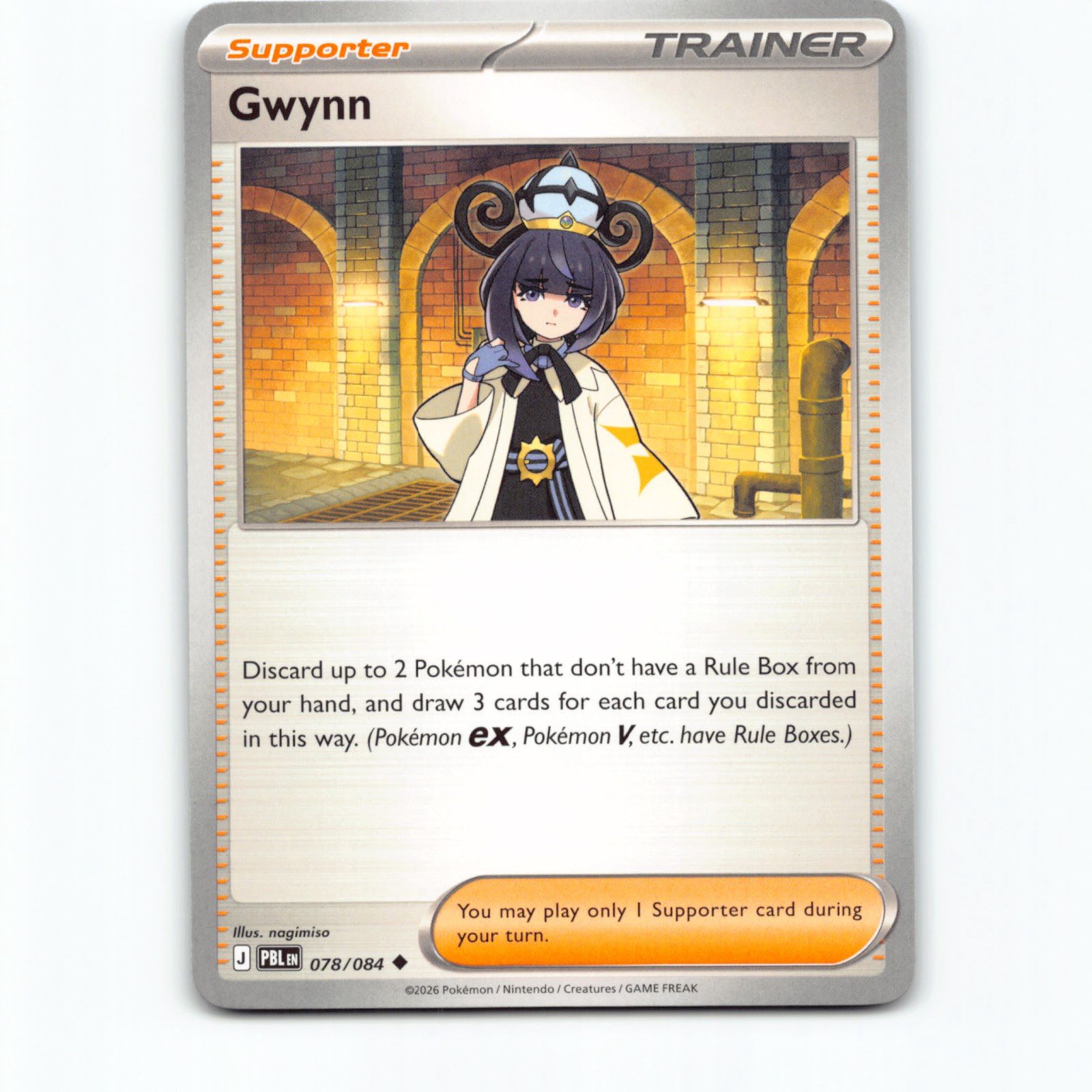 Pokémon Gwynn PBL EN 078/084 Pokemon Kort Pitch Black Mega Evolution