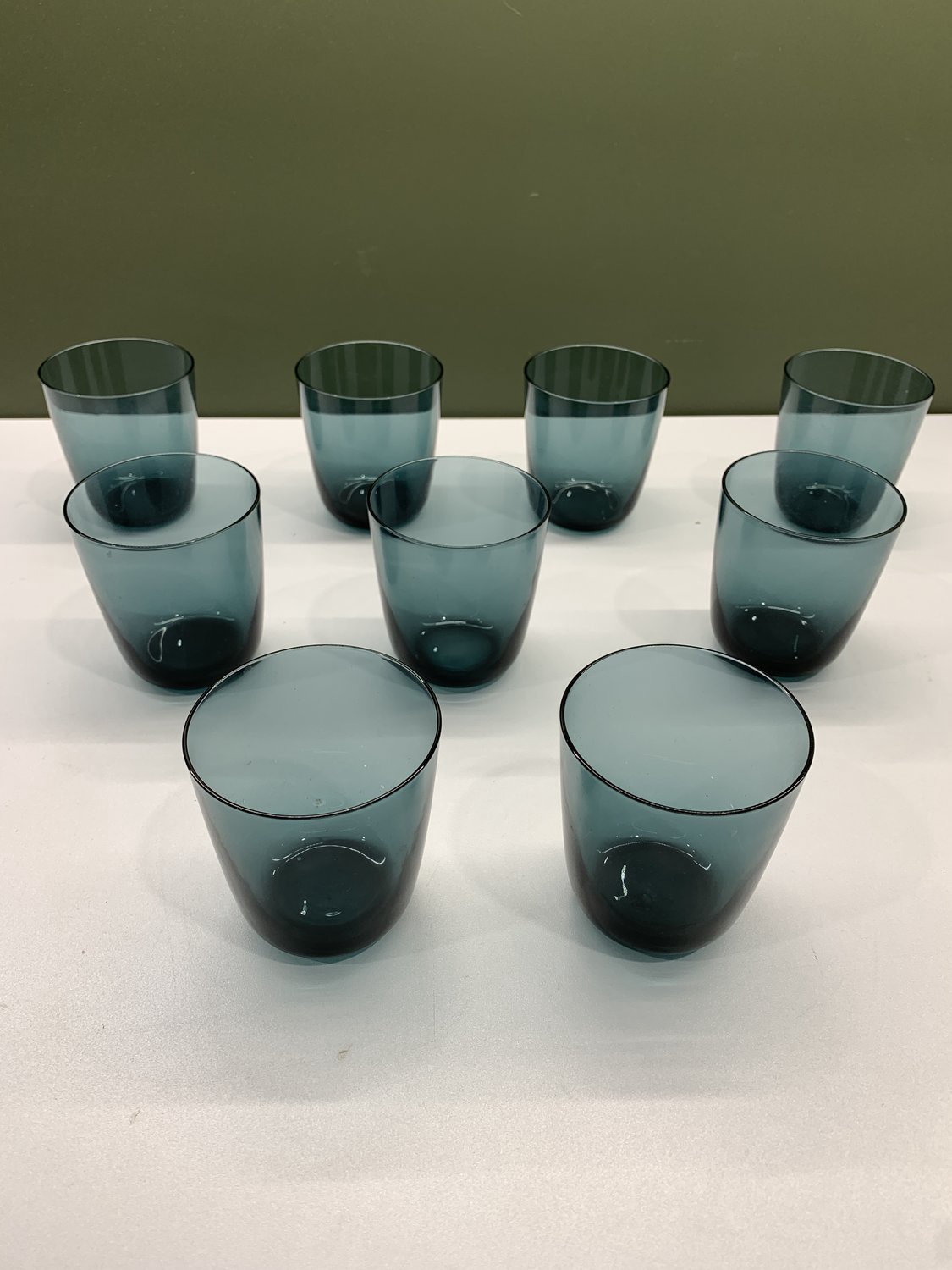 9 st Glas Selterglas Blå Transparent Vattenglas Design Vintage Retro Glass