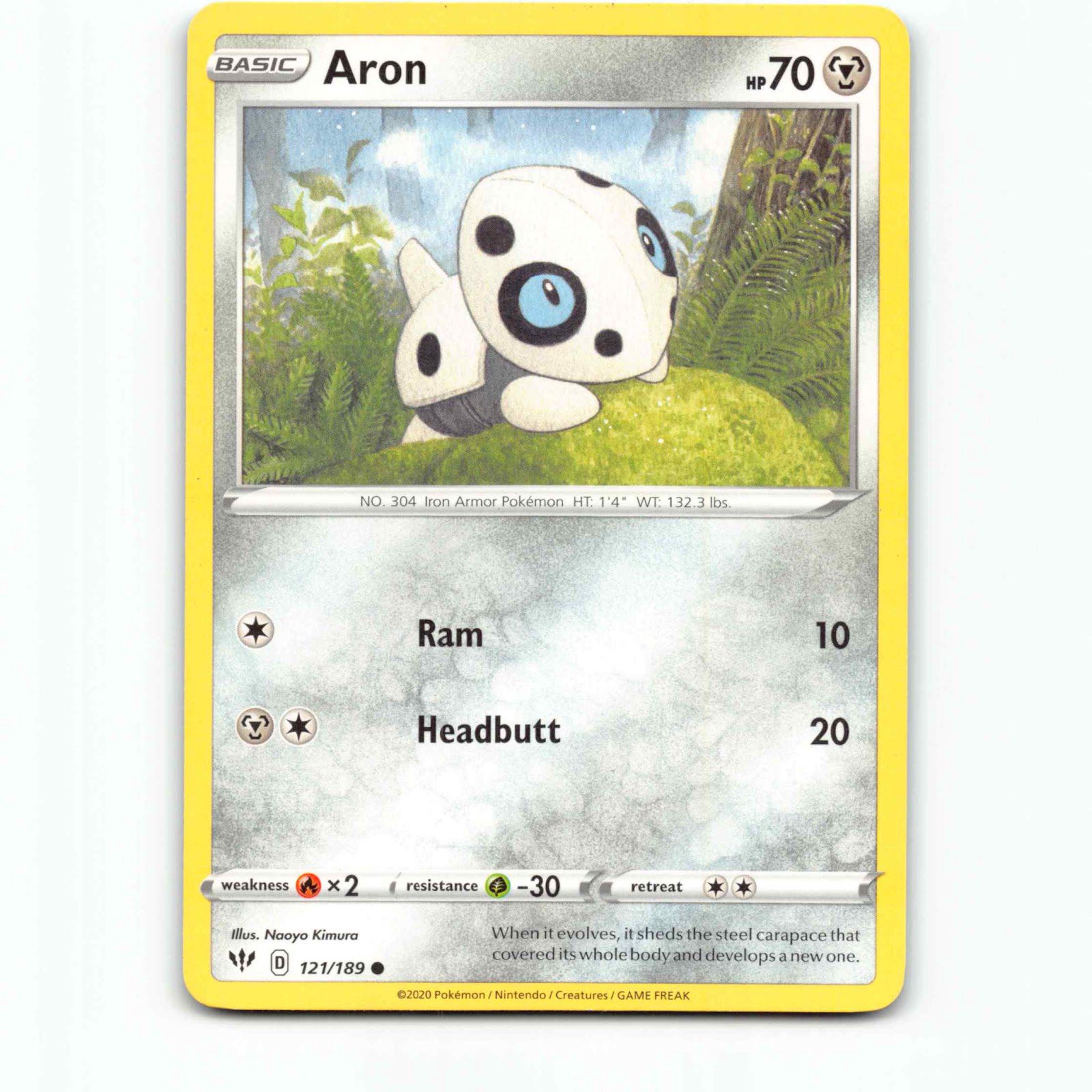 Aron 121 Pokémon DAA EN 121/189 Darkness Ablaze Pokemon Kort Sword & Shield