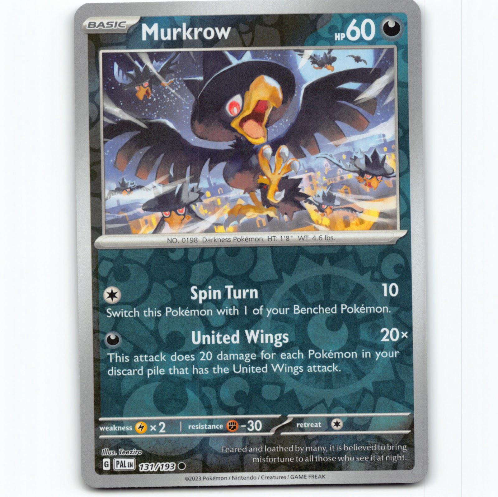 Pokémon Murkrow PAL EN 131/193 Reverse Holo Pokemon Kort Paldea Evolved Scarlet