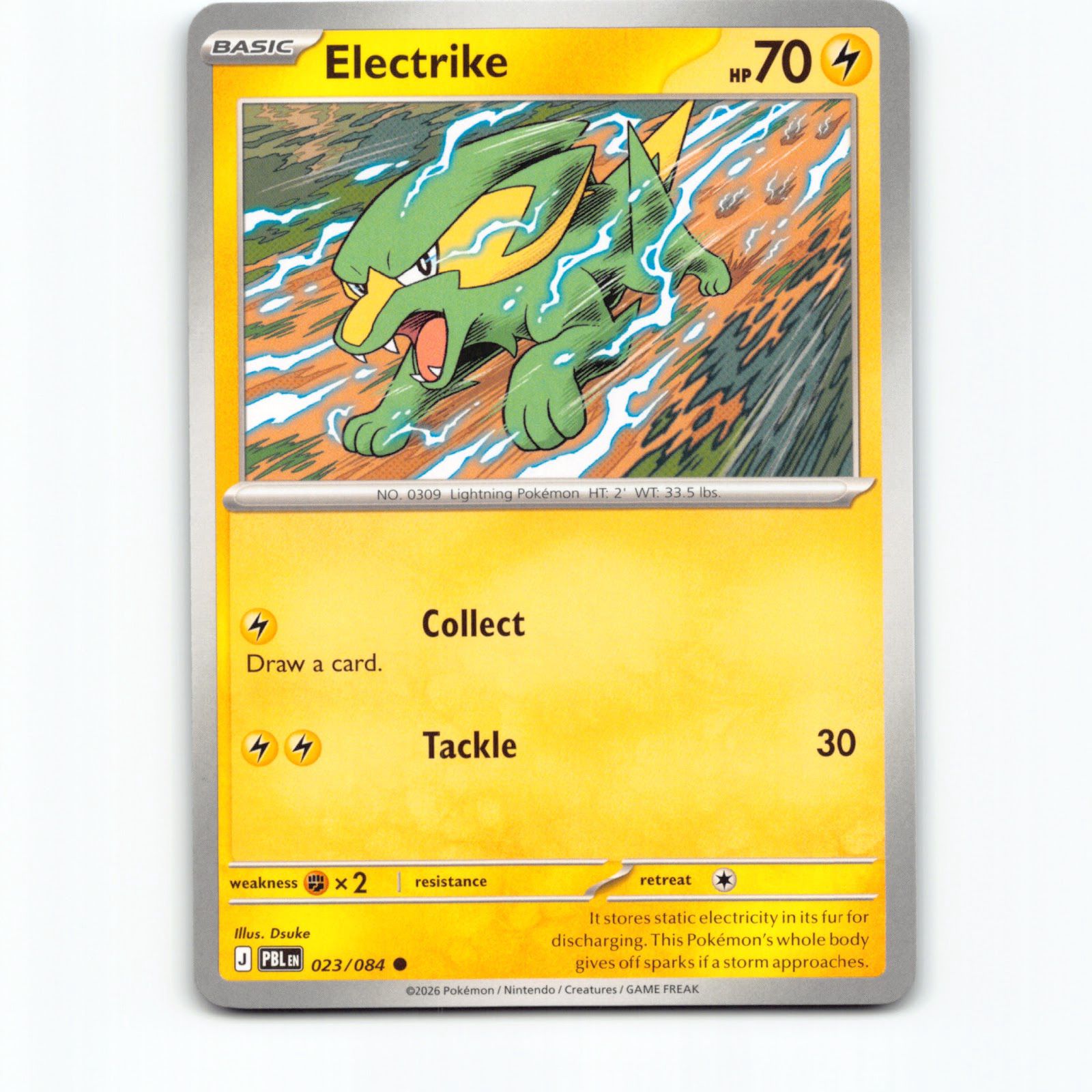 Pokémon Electrike PBL EN 023/084 Pokemon Kort Pitch Black Mega Evolution
