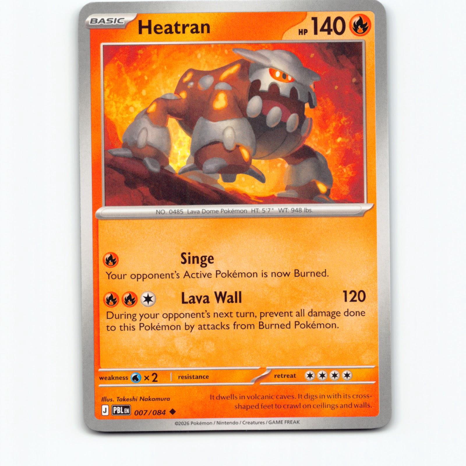 Heatran 007/084 Pokémon PBL EN Pitch Black Pokemon Kort Mega Evolution