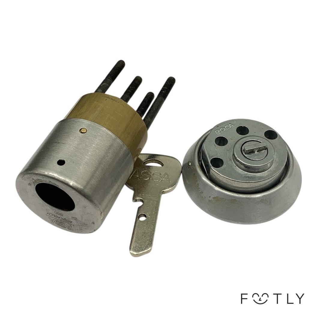 ASSA Abloy SCD Låscylinder Med Nyckel Roca Låshus Dörrlås Metall Silver