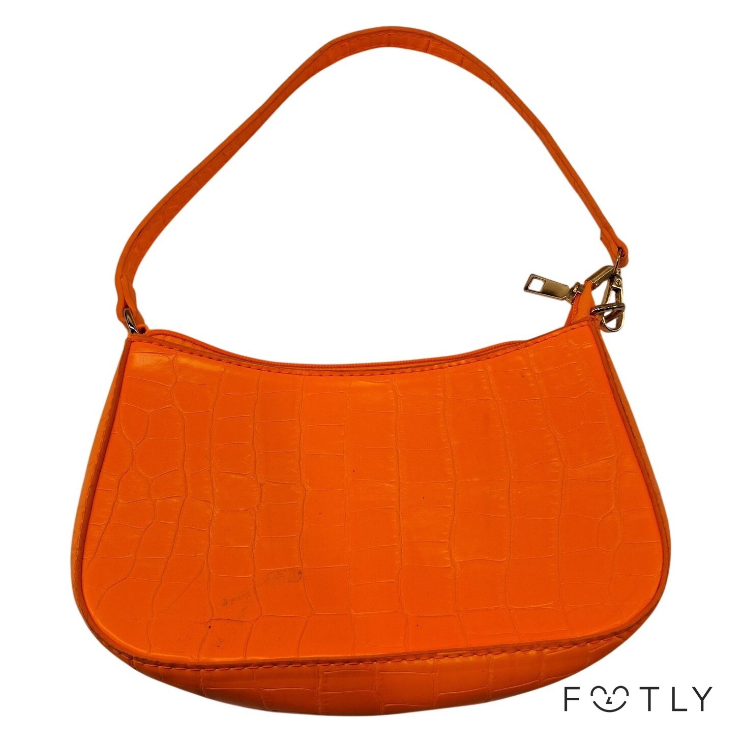 Axelremsväska Orange Krokodilpräglad Dam Handväska Made in China Retro Stil