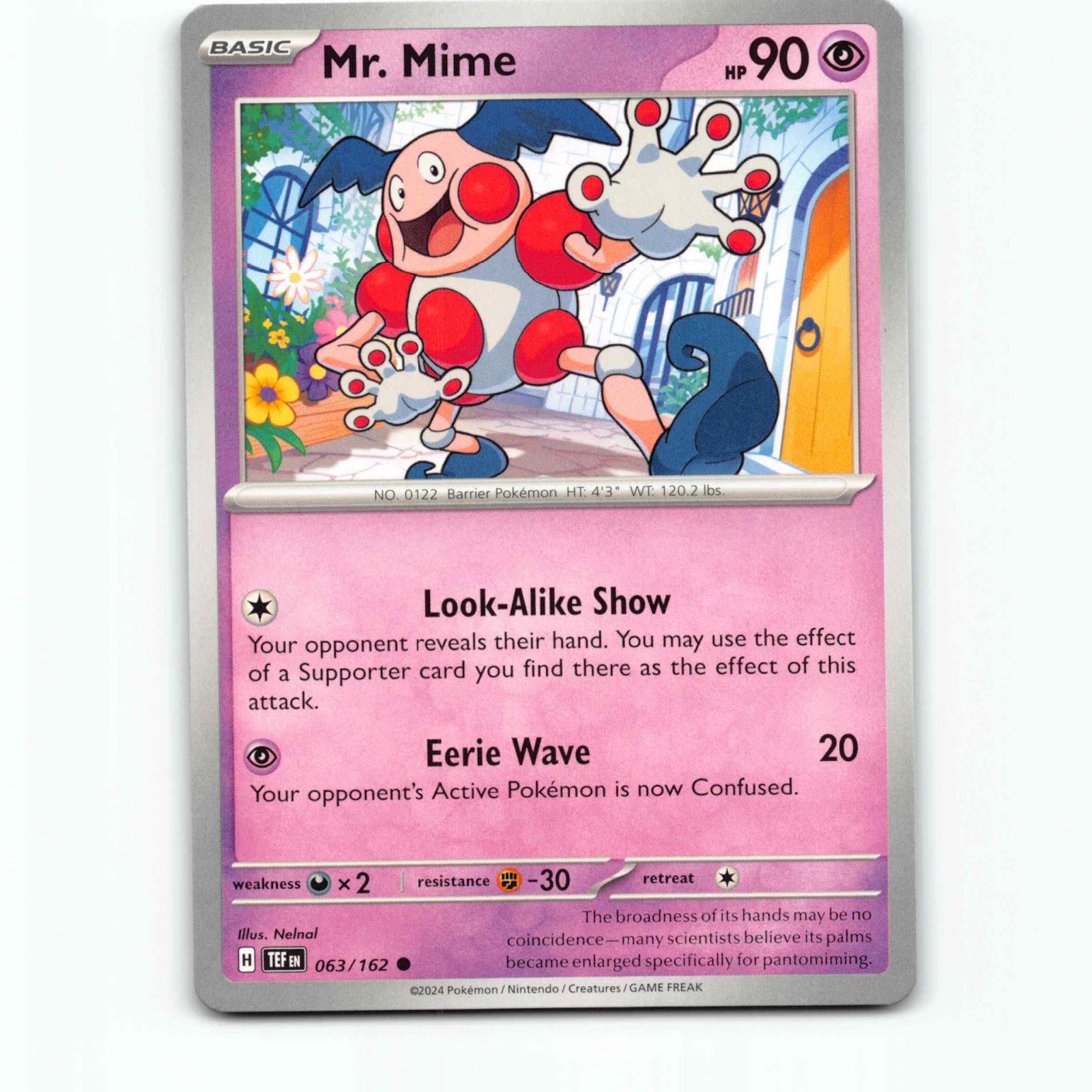 Mr. Mime 063/162 Pokémon TEF EN Temporal Forces Pokemon Kort Scarlet & Violet