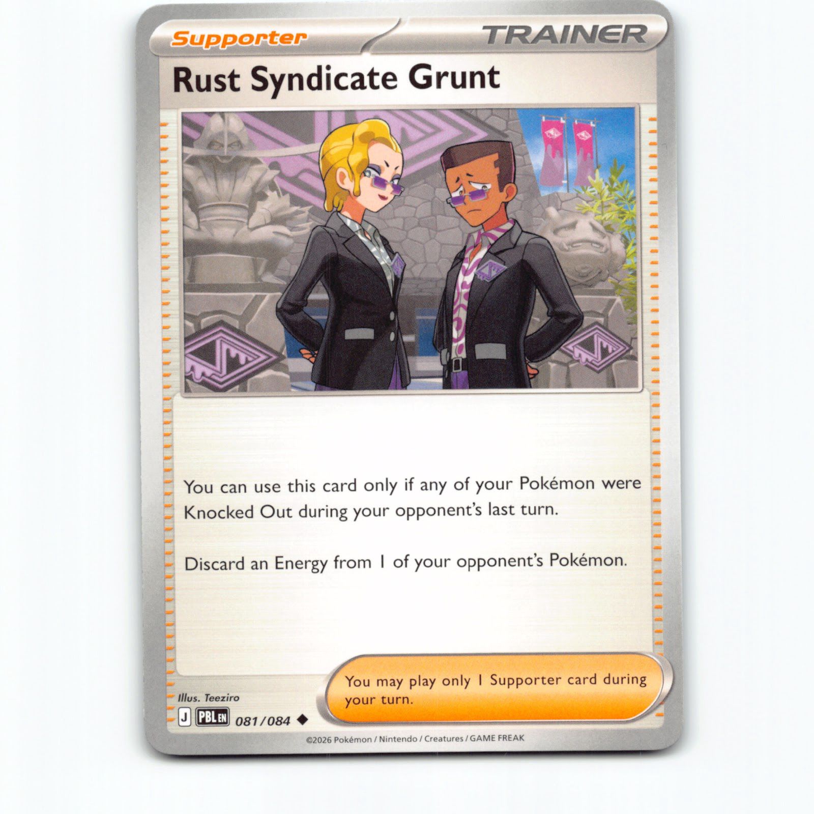 Rust Syndicate Grunt 081/084 Pokémon PBL EN Pitch Black Pokemon Kort Mega Evolut
