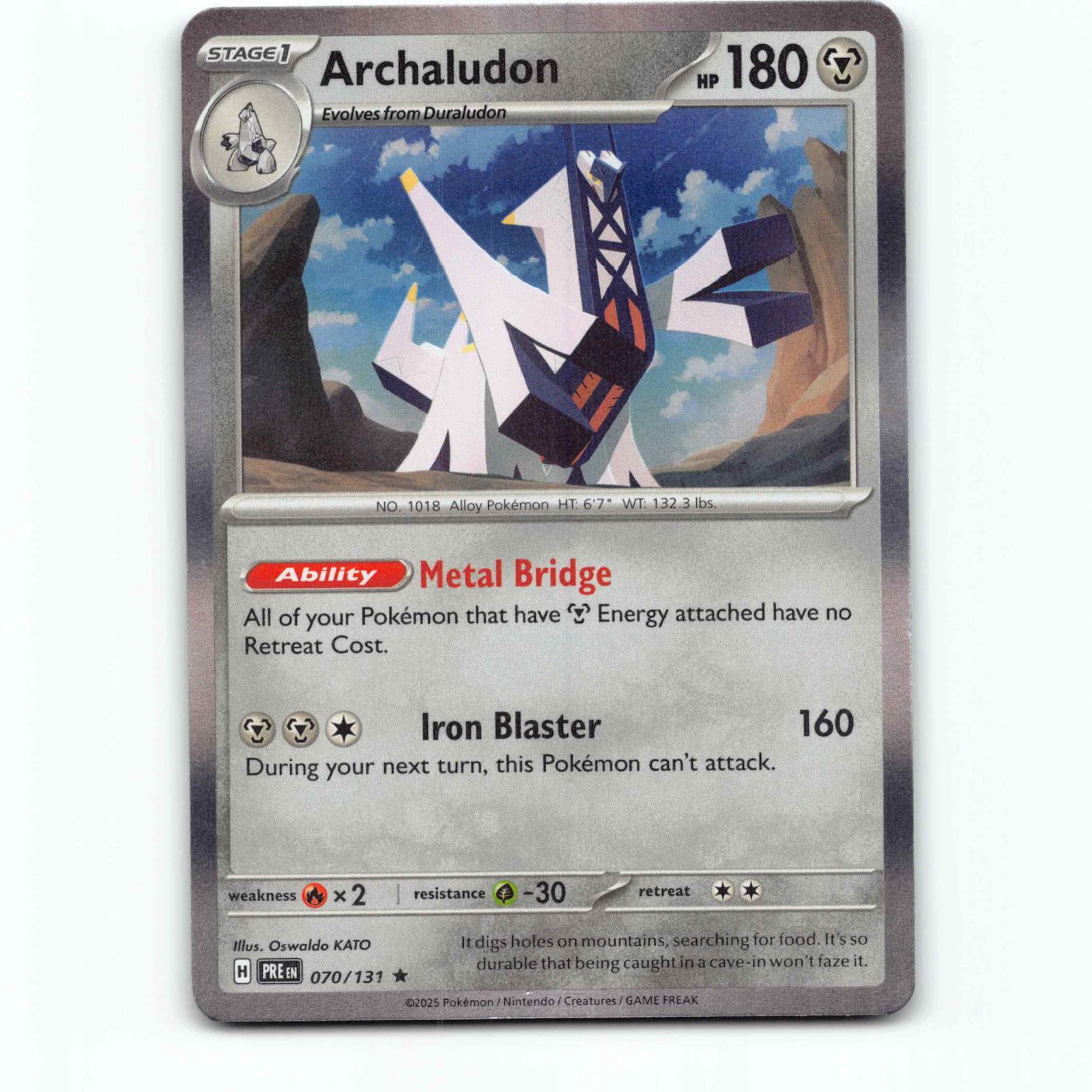 Archaludon 070/131 Pokémon Holo PRE EN Prismatic Evolutions Pokemon Kort Scarlet