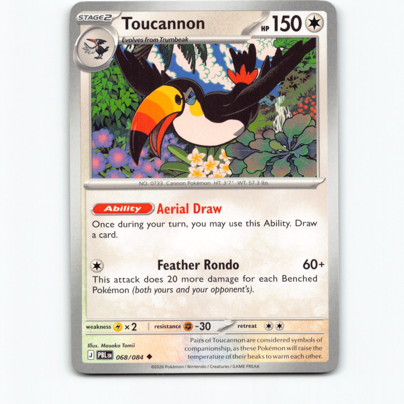 Pokémon Toucannon PBL EN 068/084 Pokemon Kort Pitch Black Mega Evolution