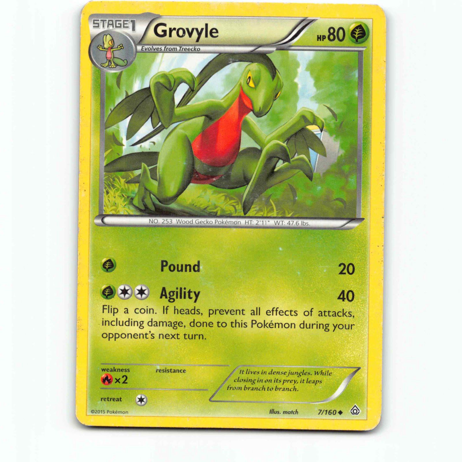 Grovyle 7 Pokémon PRC EN 7/160 Primal Clash Pokemon Kort XY-Era
