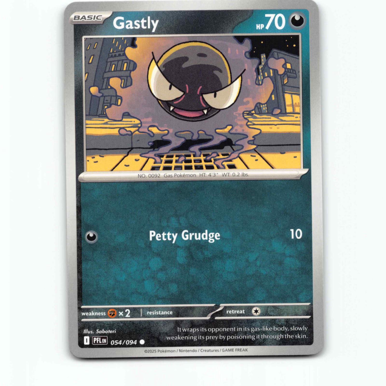 Gastly 054/094 Pokémon PFL EN Phantasmal Flames Pokemon Kort Mega Evolution