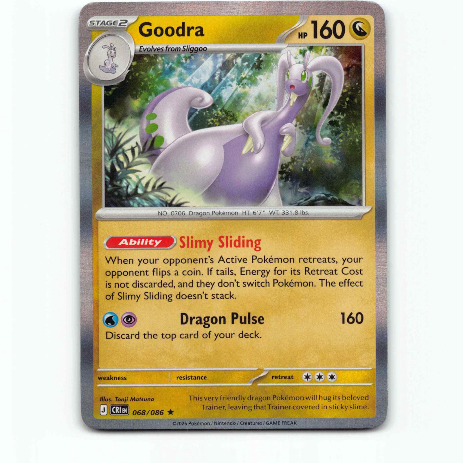 Goodra 68 Holo Pokémon CRI EN 068/086 Chaos Rising Pokemon Kort Mega Evolution