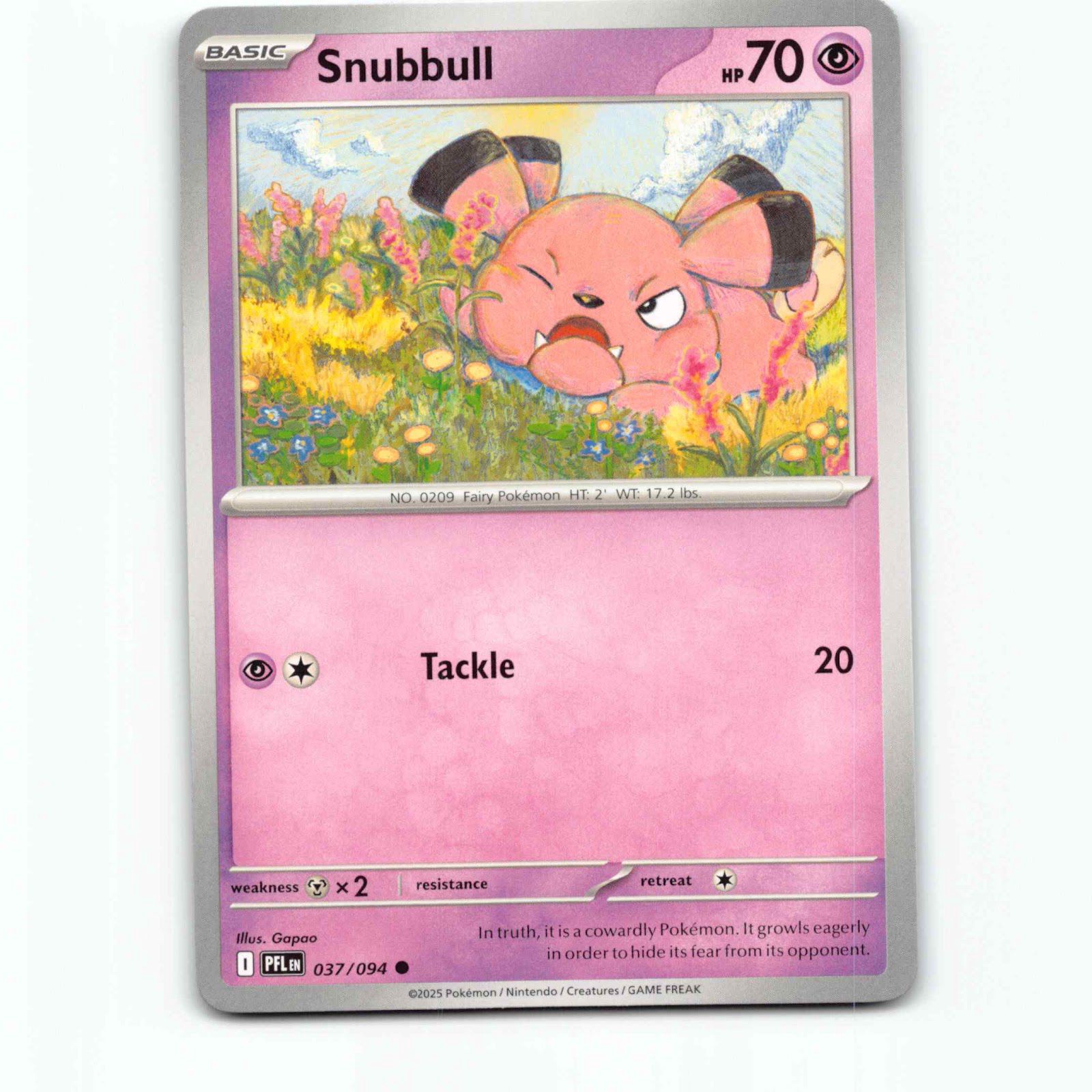 Snubbull 037/094 Pokémon PFL EN Phantasmal Flames Pokemon Kort Mega Evolution