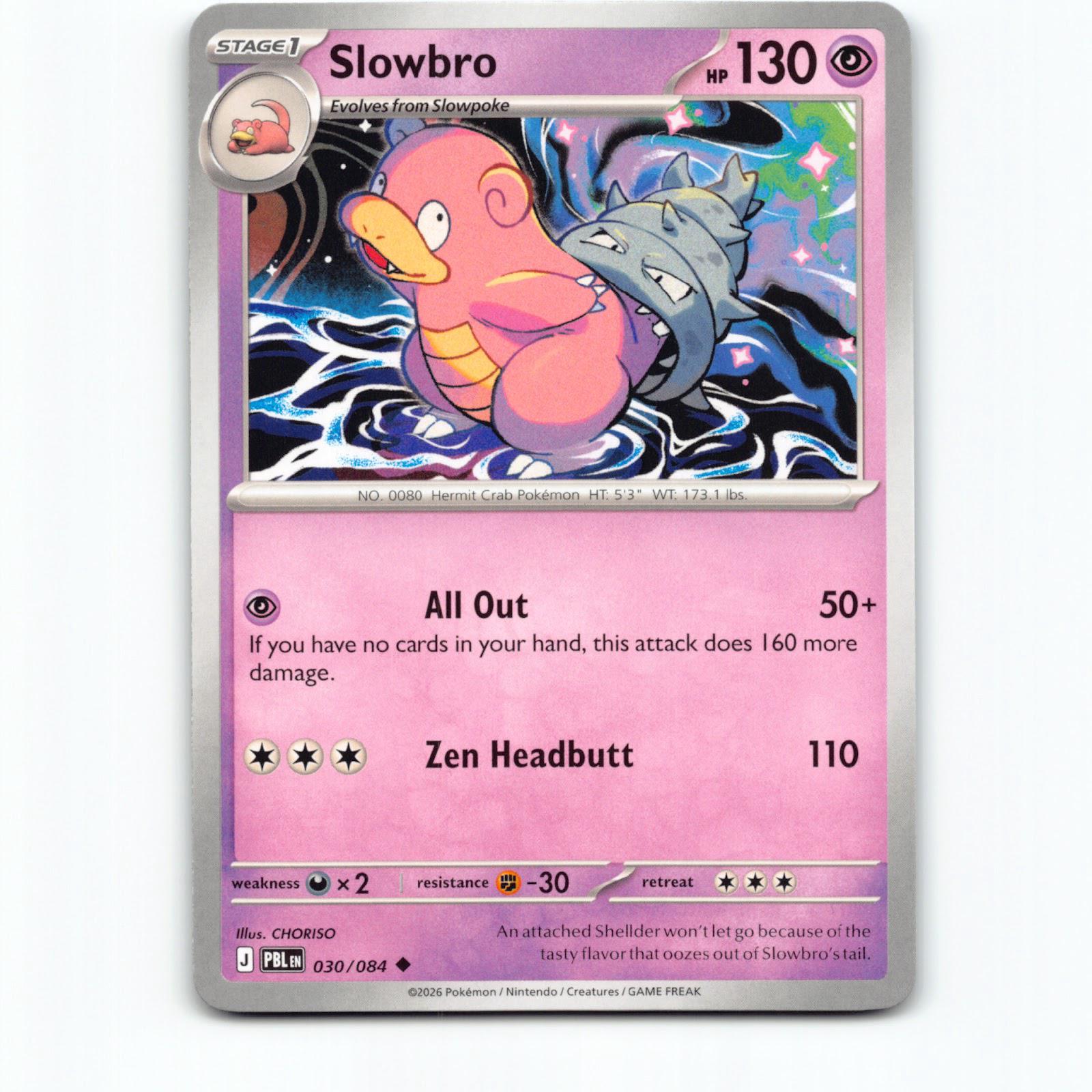 Slowbro 030/084 Pokémon PBL EN Pitch Black Pokemon Kort Mega Evolution