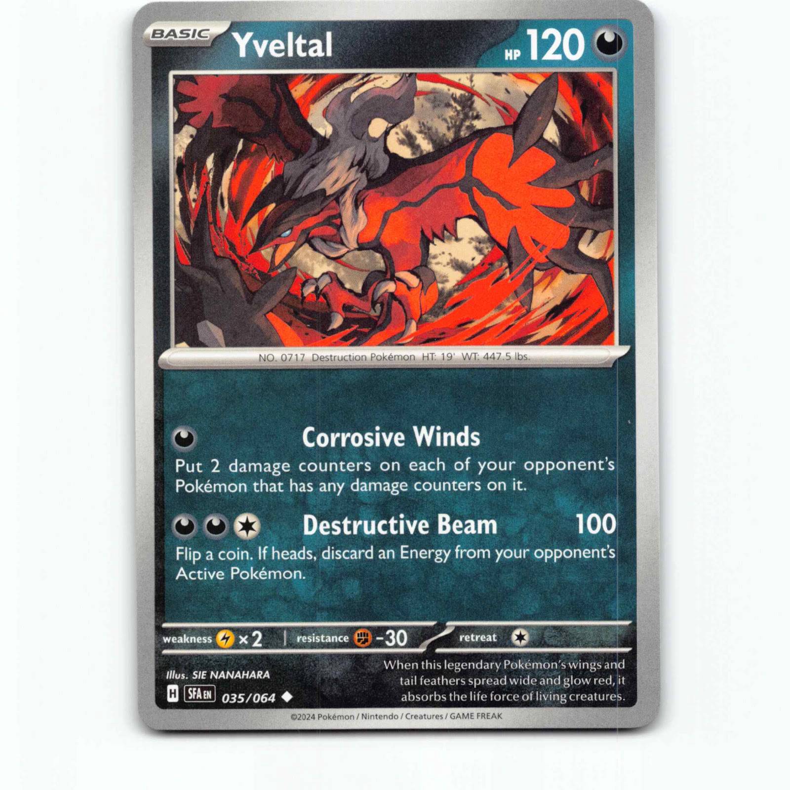 Yveltal 035/064 Pokémon SFA EN Shrouded Fable Pokemon Kort Scarlet & Violet