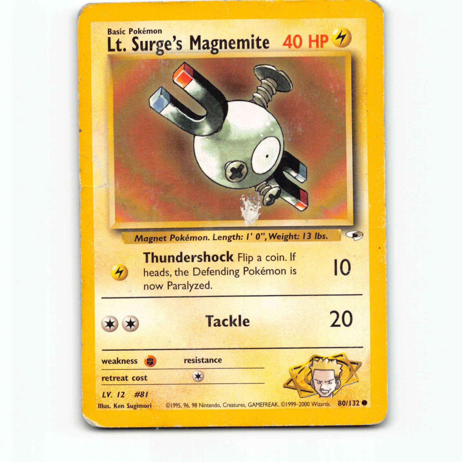 Lt. Surge's Magnemite 80 Pokémon G1 EN 80/132 Gym Heroes Pokemon Kort