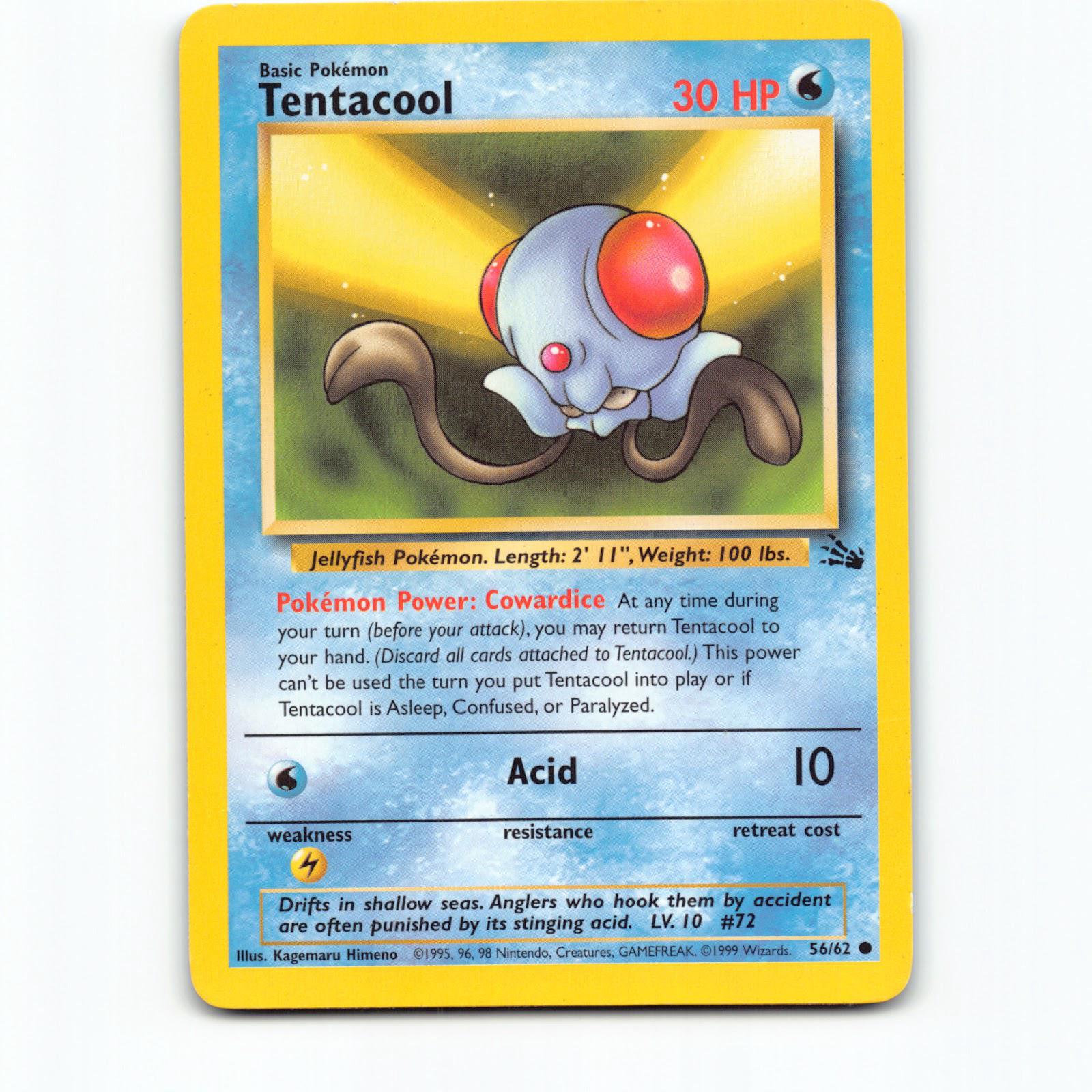 Tentacool 056/062 Pokémon FO EN Fossil Pokemon Kort Wizards of The Coast