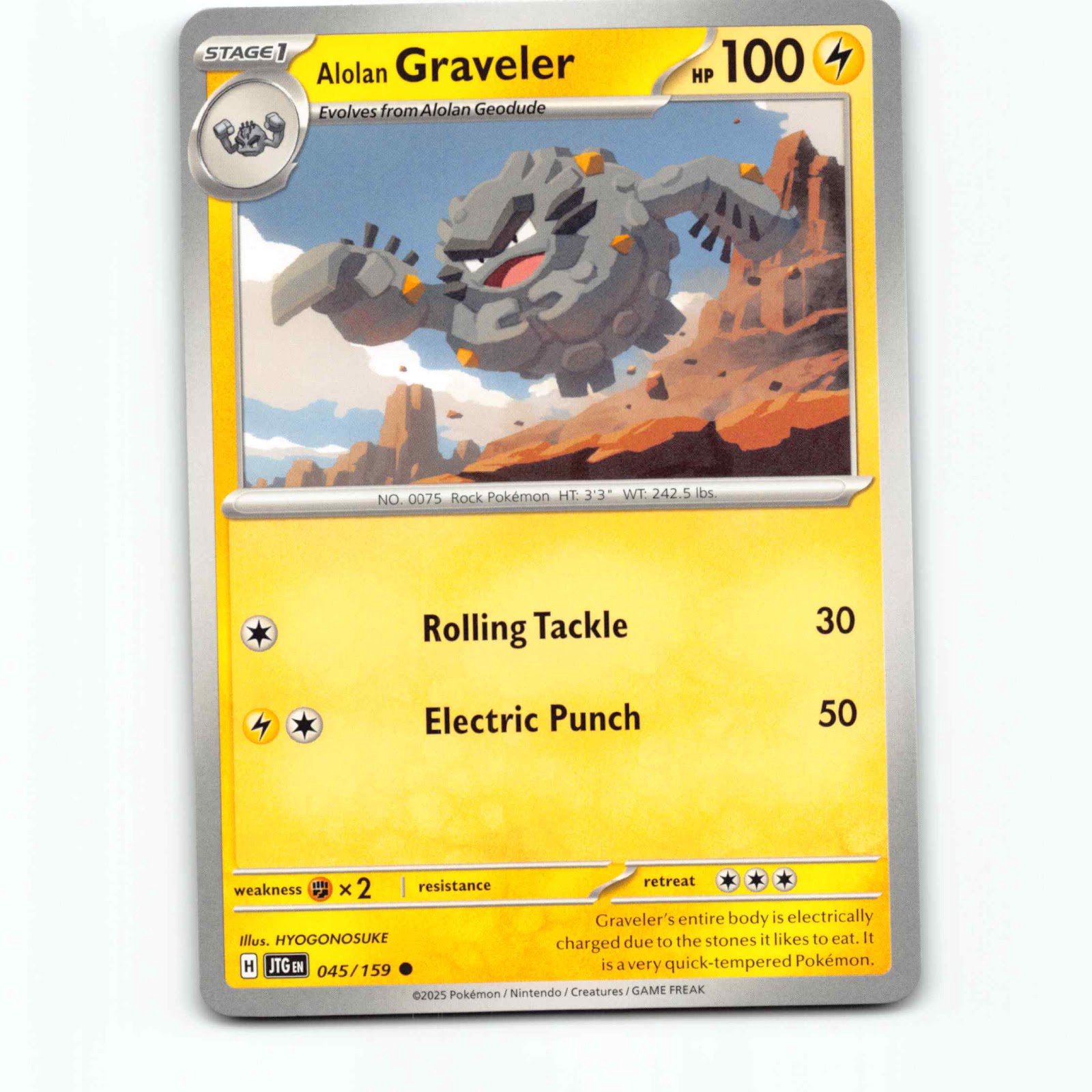 Alolan Graveler 045/159 Pokémon JTG EN Journey Together Pokemon Kort Scarlet & V