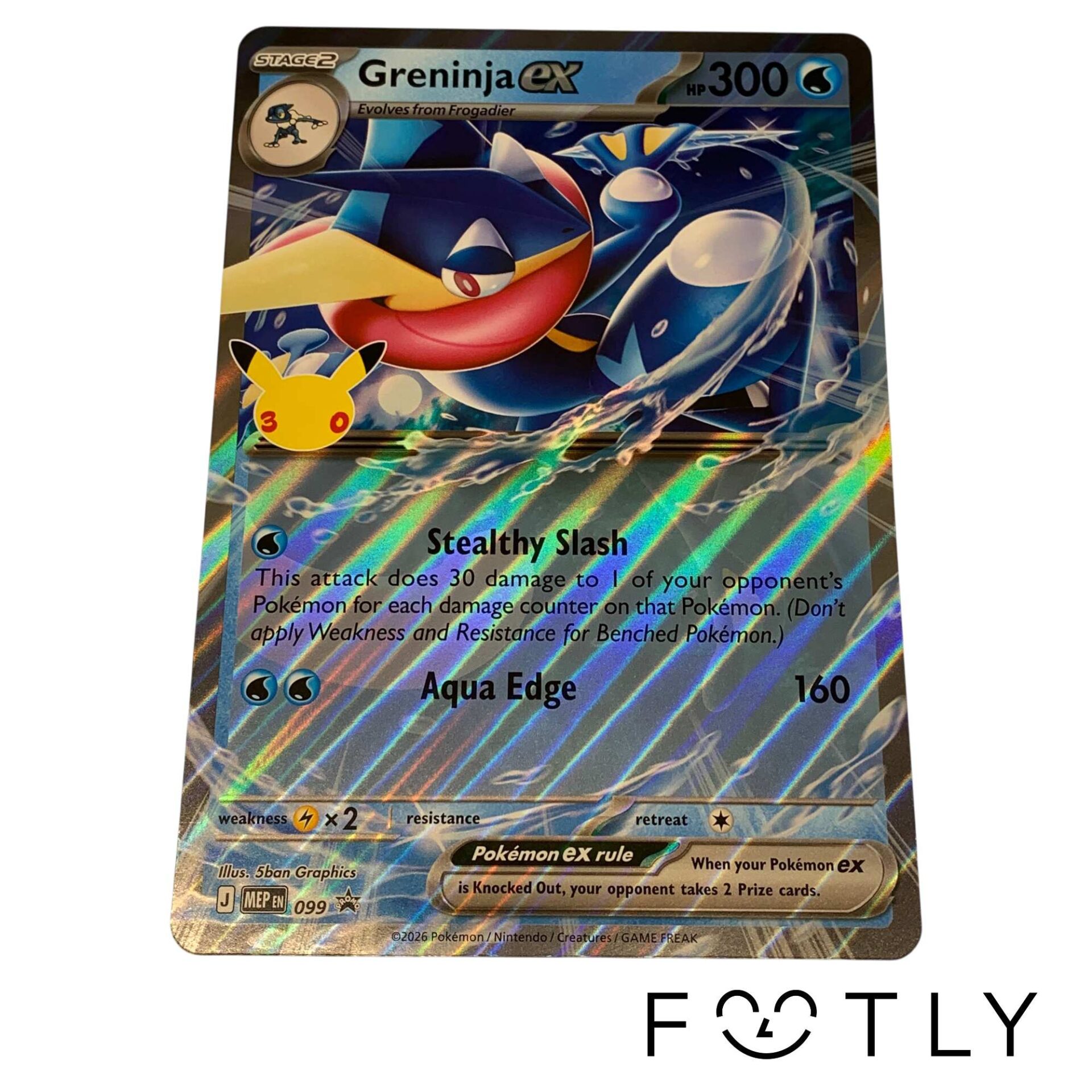Greninja ex 99 Jumbo Promo Pokémon MEP EN 099 Black Star Promos Pokemon Kort