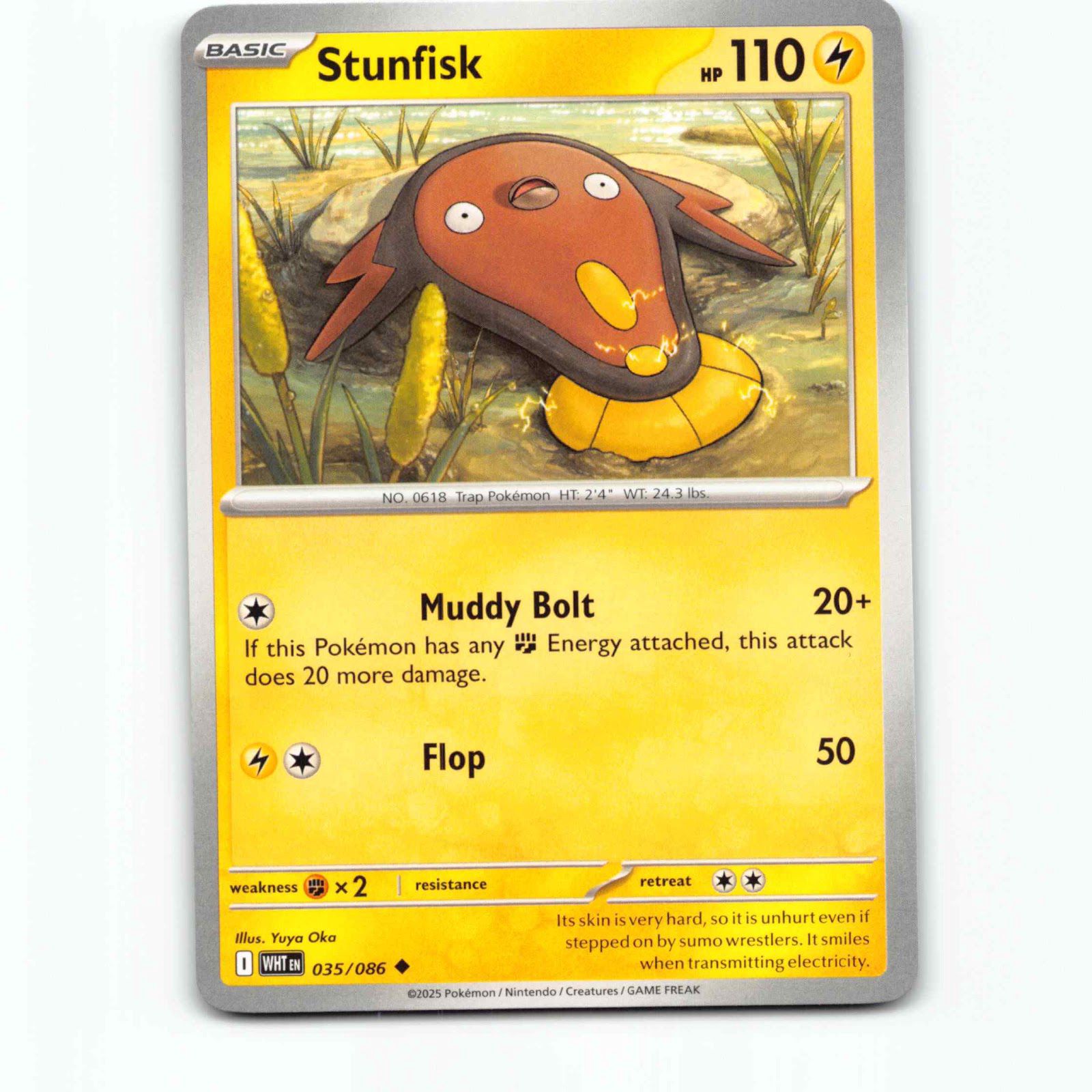 Stunfisk 035/086 Pokémon WHT EN White Flare Pokemon Kort Scarlet & Violet