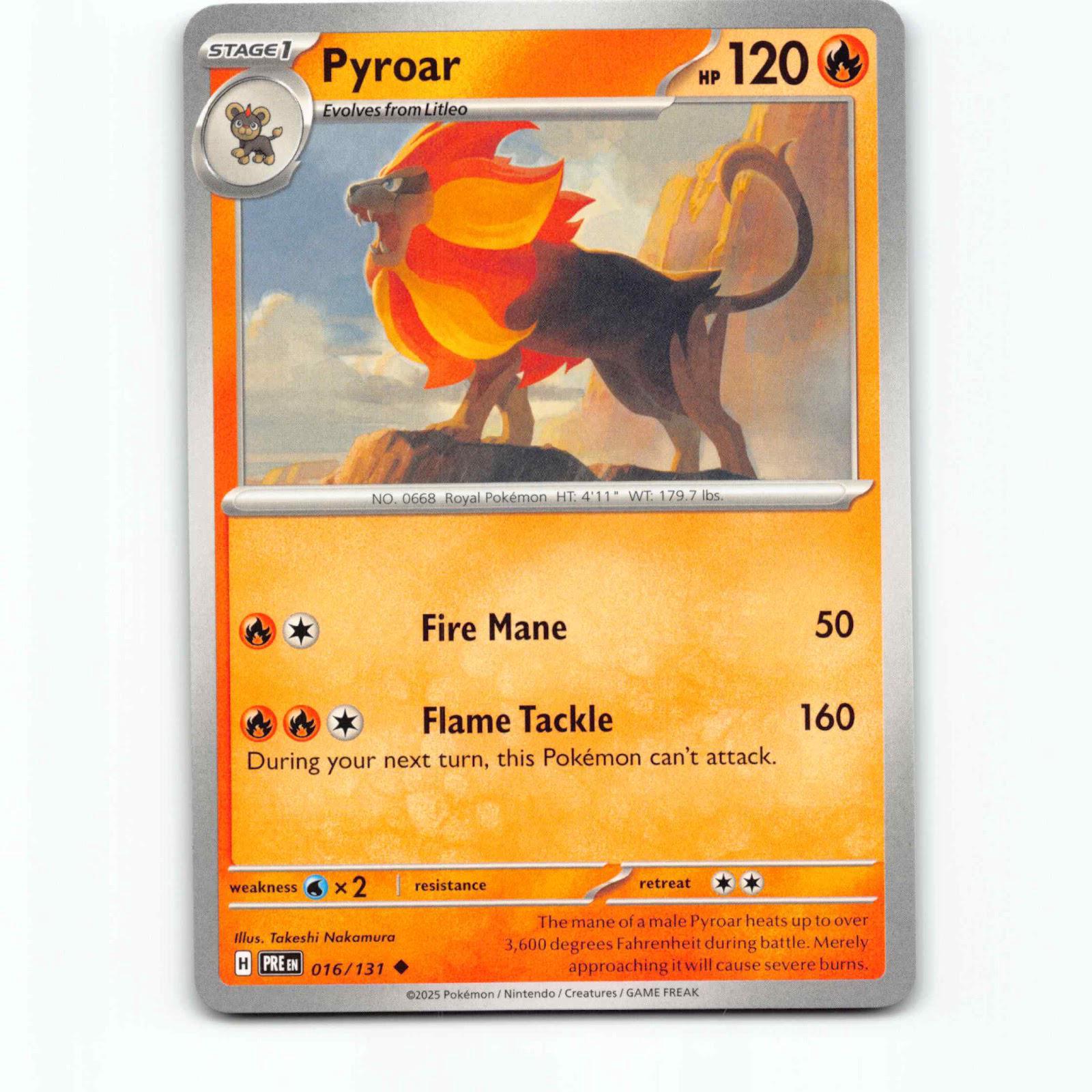 Pyroar 016/131 Pokémon PRE EN Prismatic Evolutions Pokemon Kort Scarlet & Violet