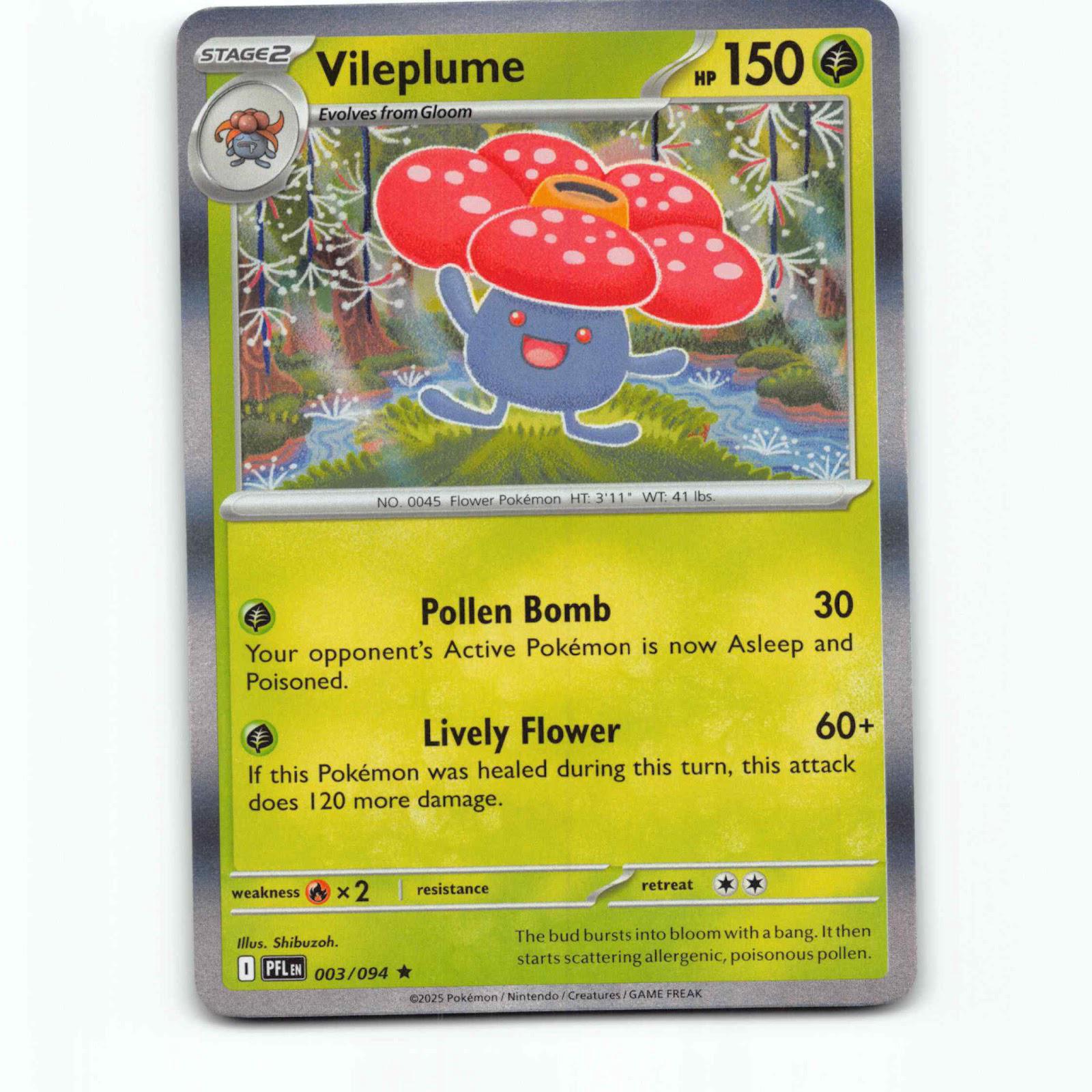 Vileplume 003/094 Pokémon Holo PFL EN Phantasmal Flames Pokemon Kort Mega Evolut