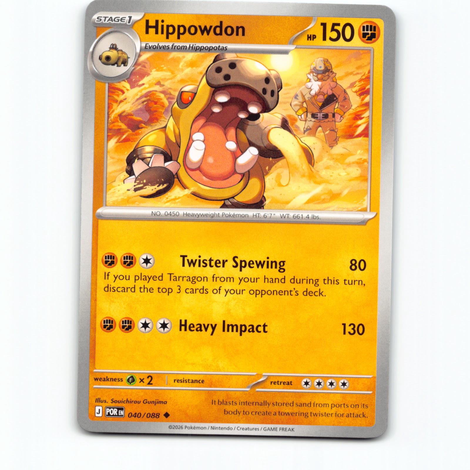 Pokémon Hippowdon POR EN 040/088 Pokemon Kort Perfect Order Mega Evolution