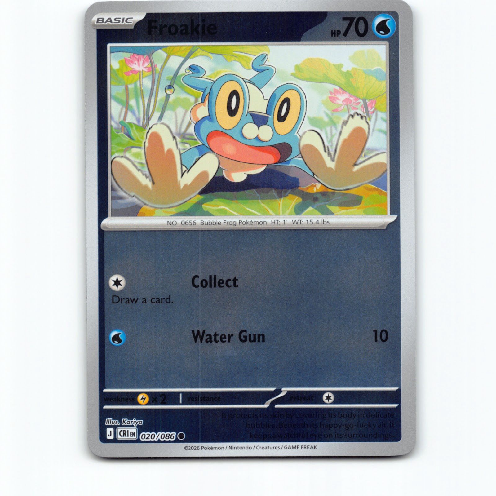 Pokémon Froakie CRI EN 020/086 Reverse Holo Pokemon Kort Chaos Rising Mega Evolu