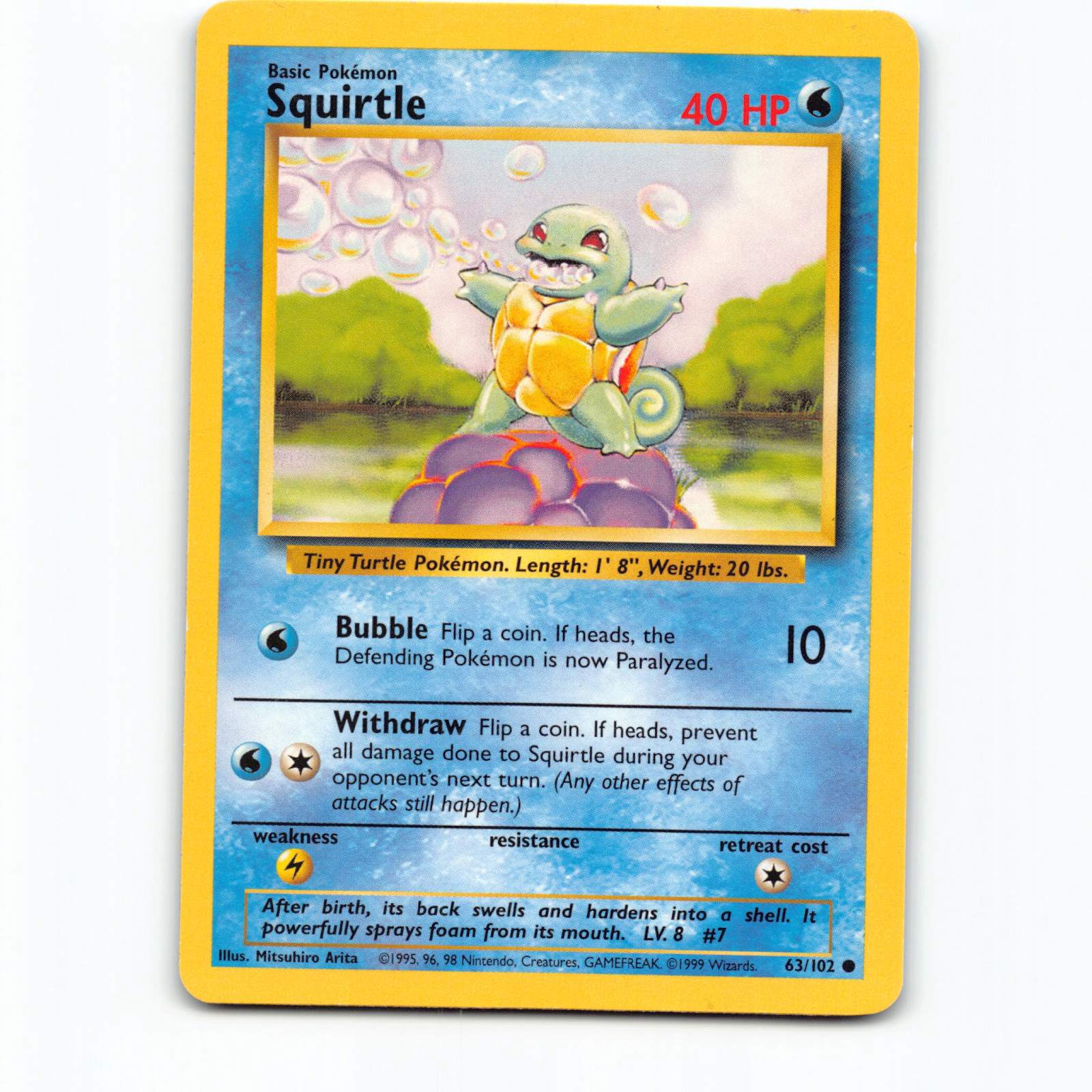 Squirtle 063/102 Pokémon BS EN Base Set Pokemon Kort Wizards of The Coast