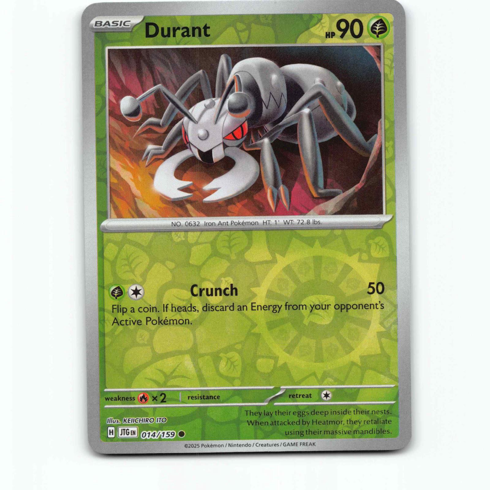 Durant 014/159 Pokémon Reverse Holo JTG EN Journey Together Pokemon Kort Scarlet